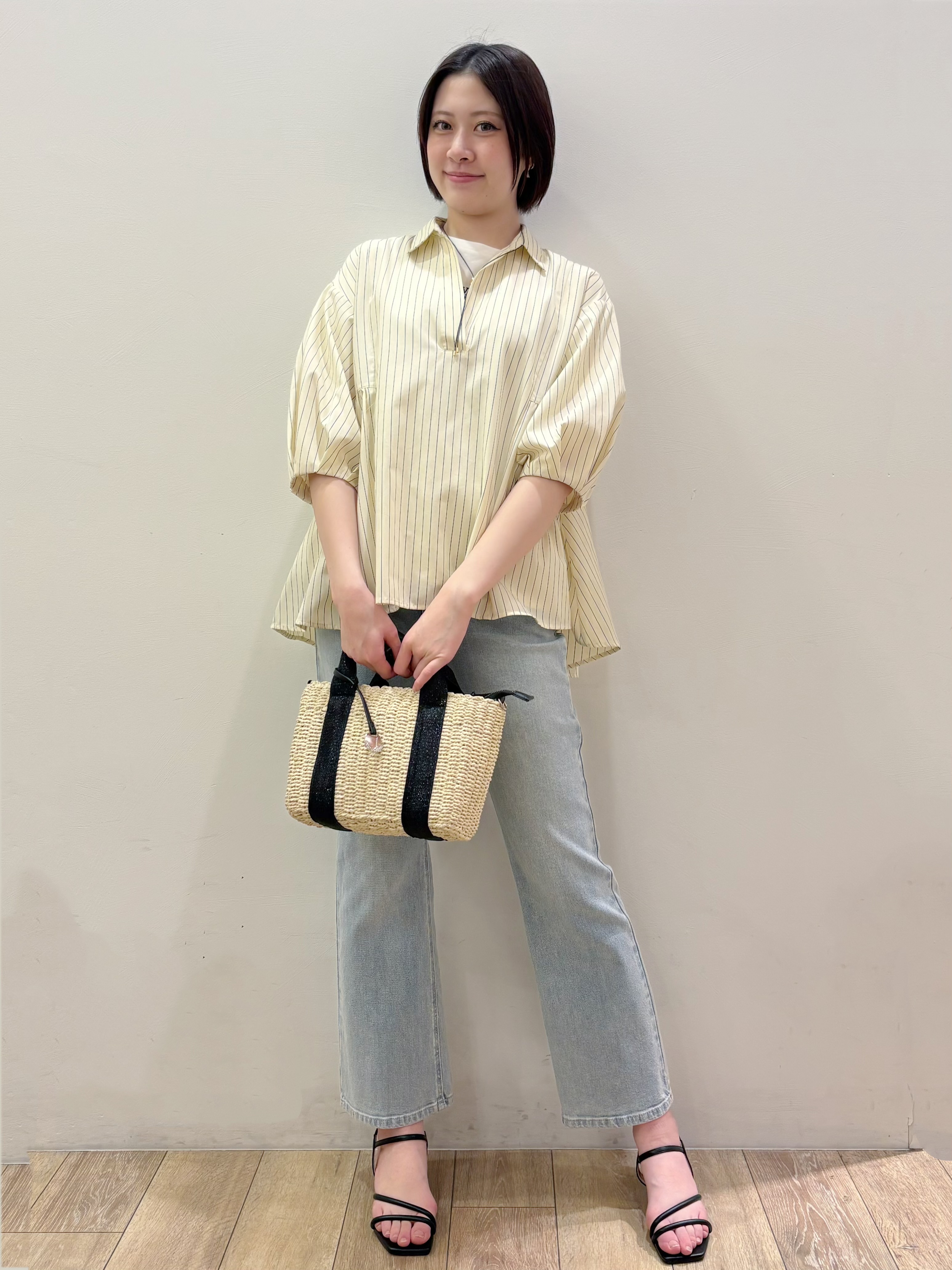 RINさんの「OPAQUE.CLIP｜スキッパーペプラムブラウス【洗濯機OK】」を使ったコーディネート