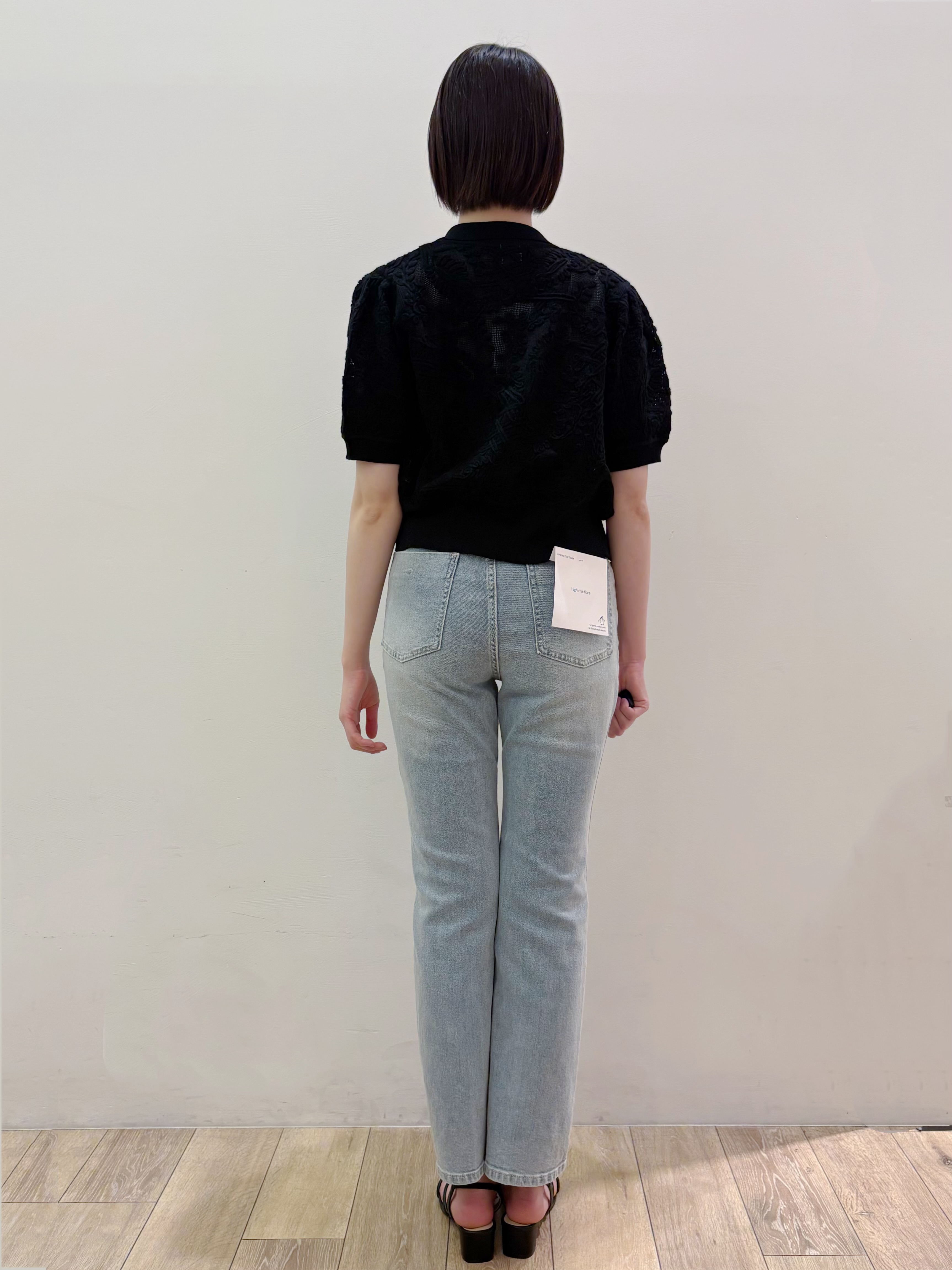 RINさんの「OPAQUE.CLIP｜立体レースポロニットカーディガン【洗濯機OK】」を使ったコーディネート
