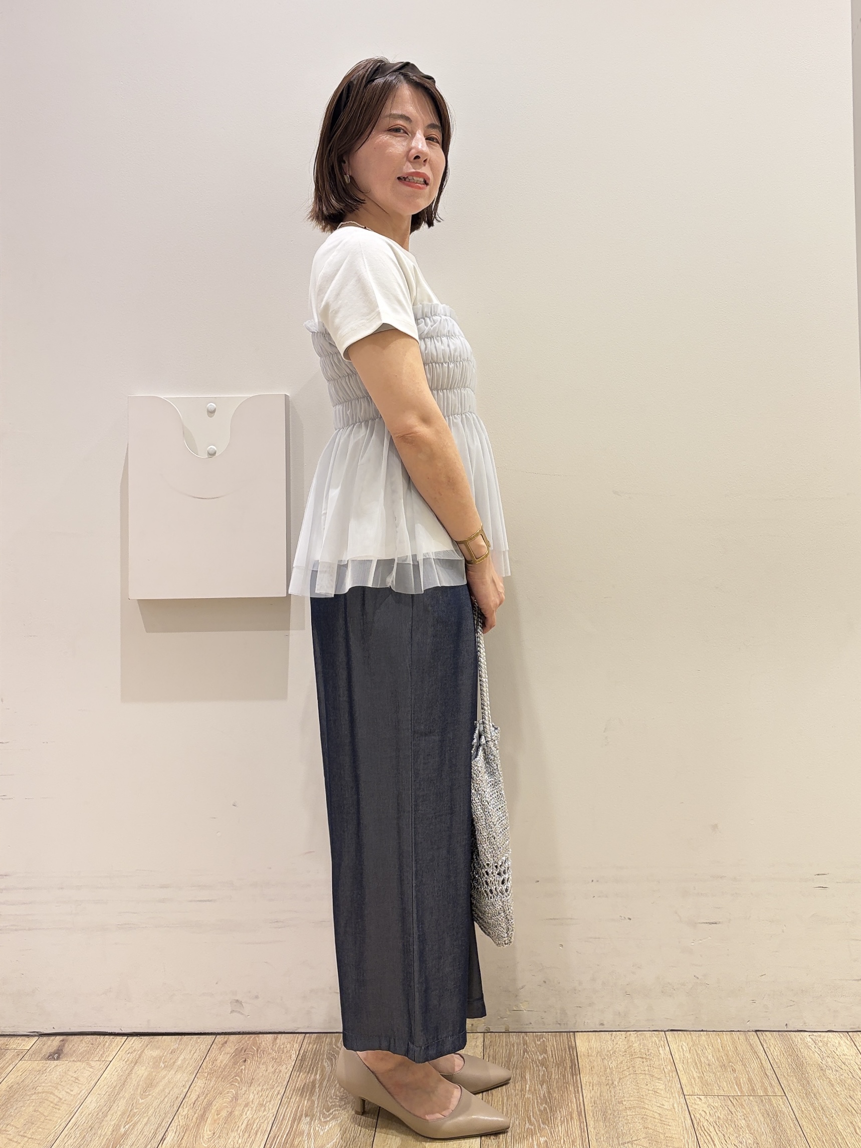 YUKOさんの「index｜サテンねじりデザインカチューシャ」を使ったコーディネート