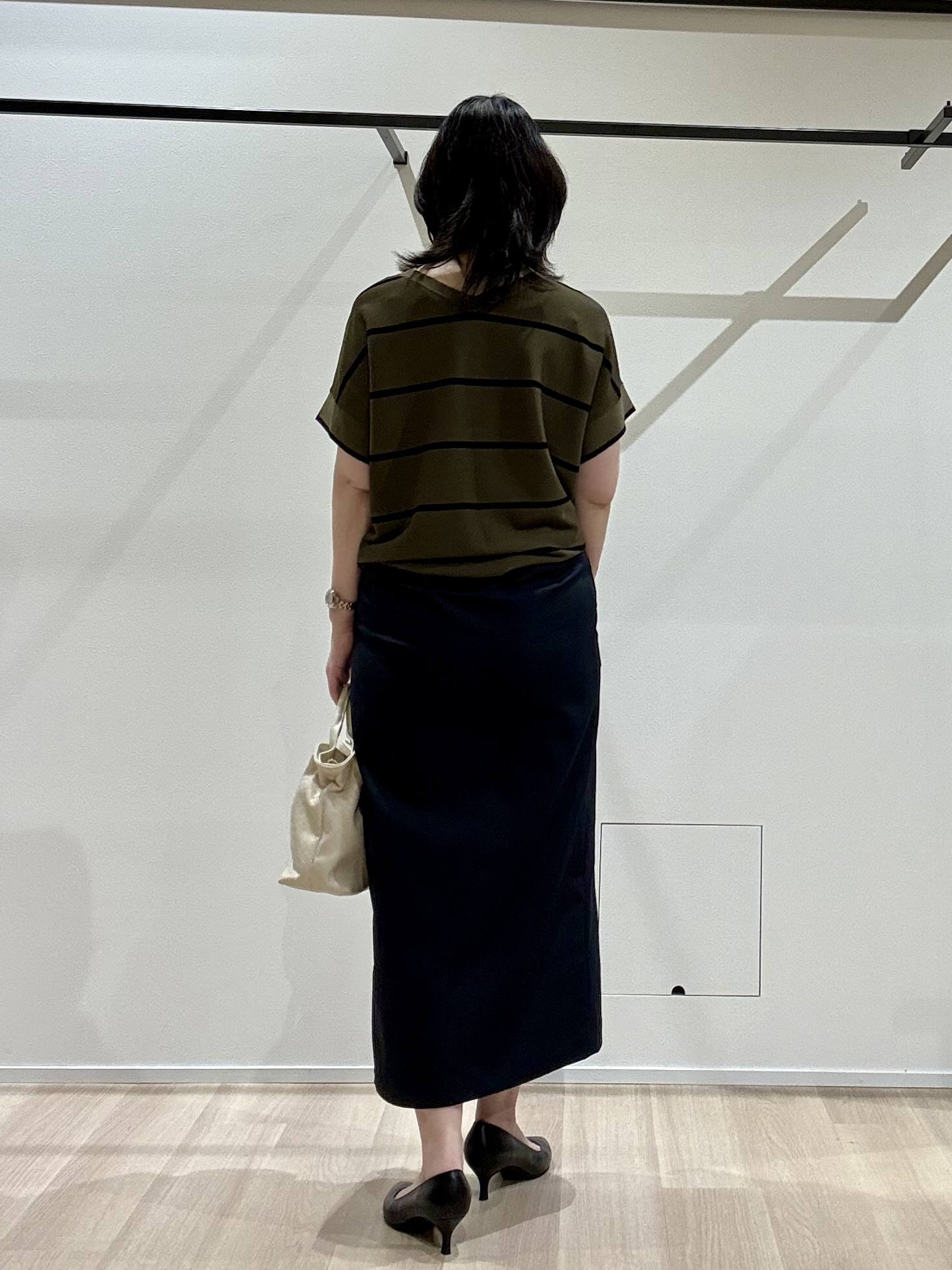 yさんの「UNTITLED｜【11色展開/体型カバー】前後2WAYフレンチスリーブニット」を使ったコーディネート