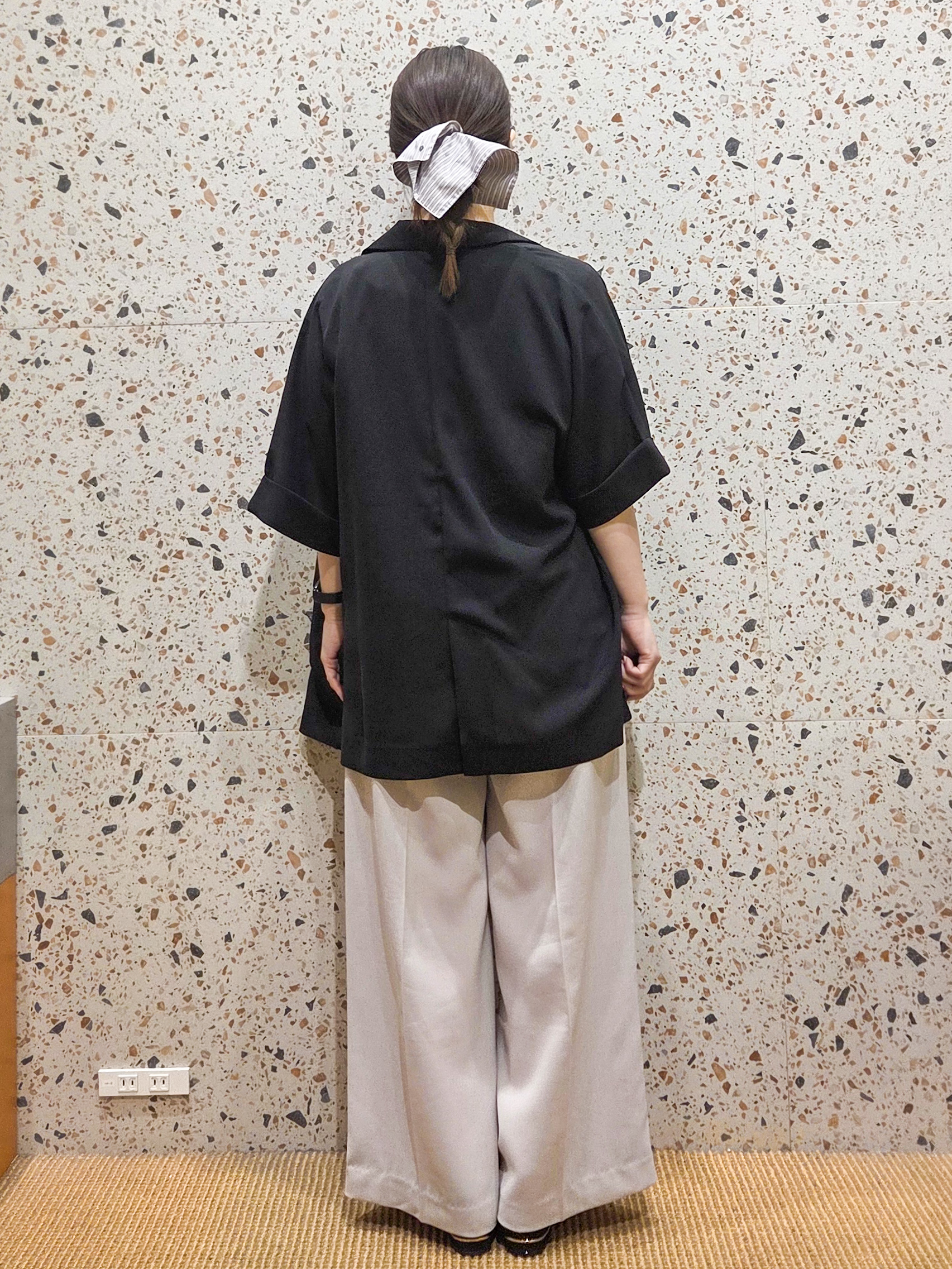 なつみさんの「OPAQUE.CLIP｜【接触冷感／吸水速乾／防シワ】リネンライクテーラードジャケット《洗濯機OK》」を使ったコーディネート