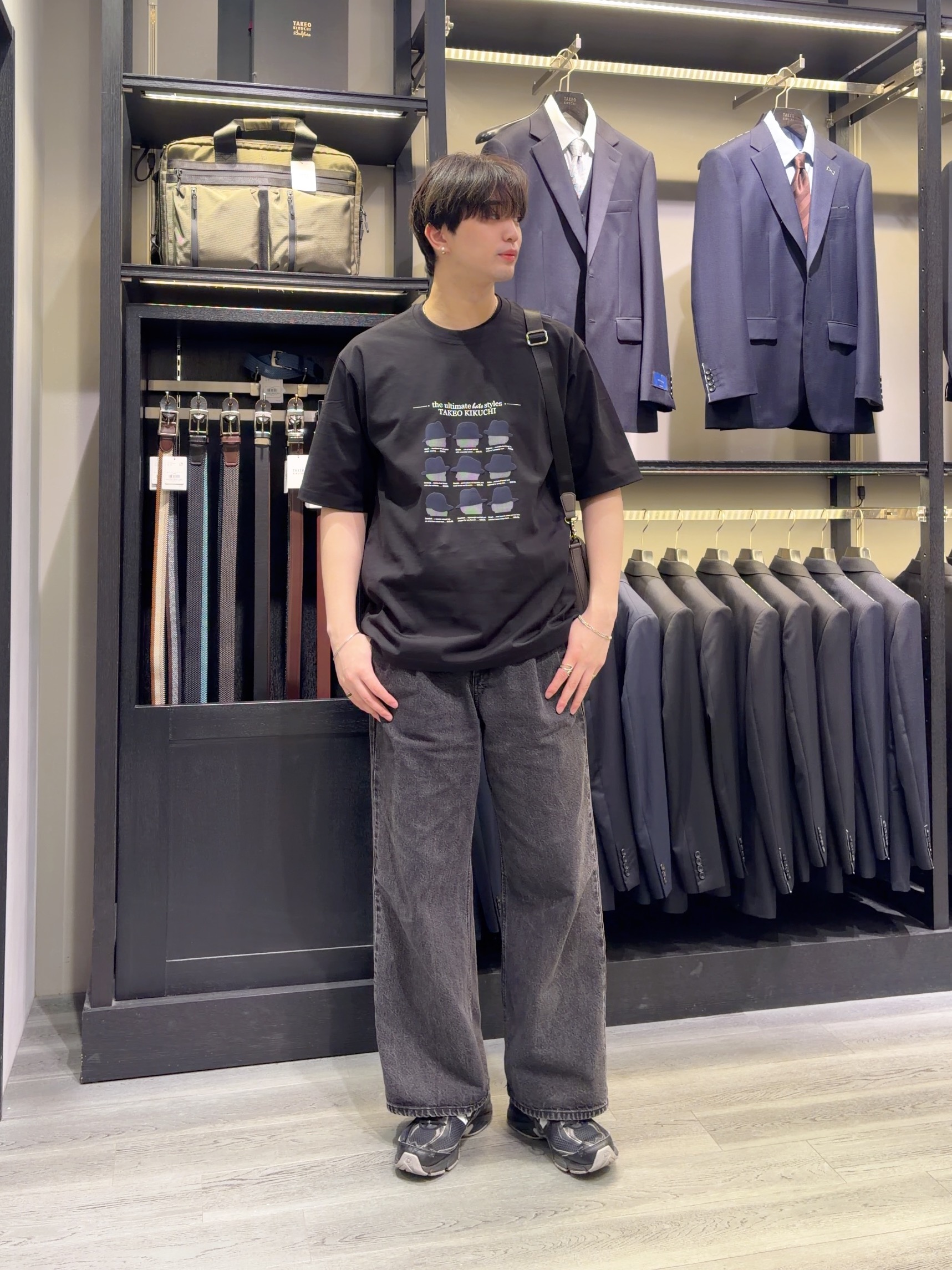 ふみふみさんの「TAKEO KIKUCHI｜【BOWLER HAT LABEL】クールデオドラントジャージ ハットスタイルス 半袖Tシャツ」を使ったコーディネート