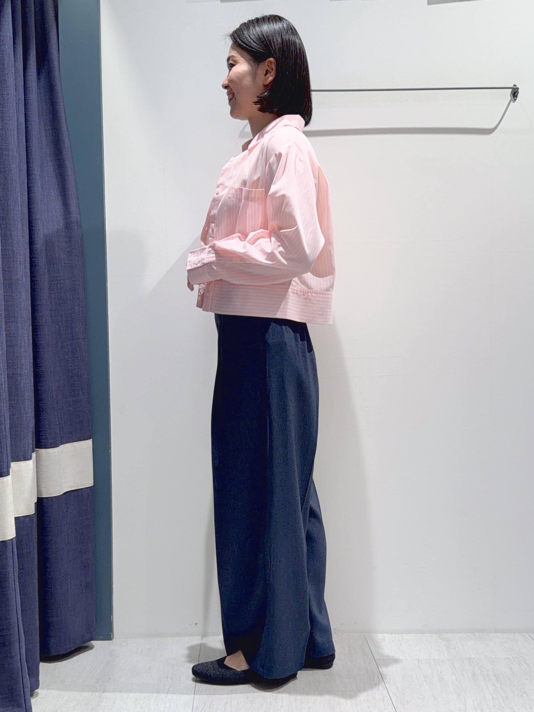 あんりさんの「grove｜【イージーケア】麻混クロップドシャツ」を使ったコーディネート