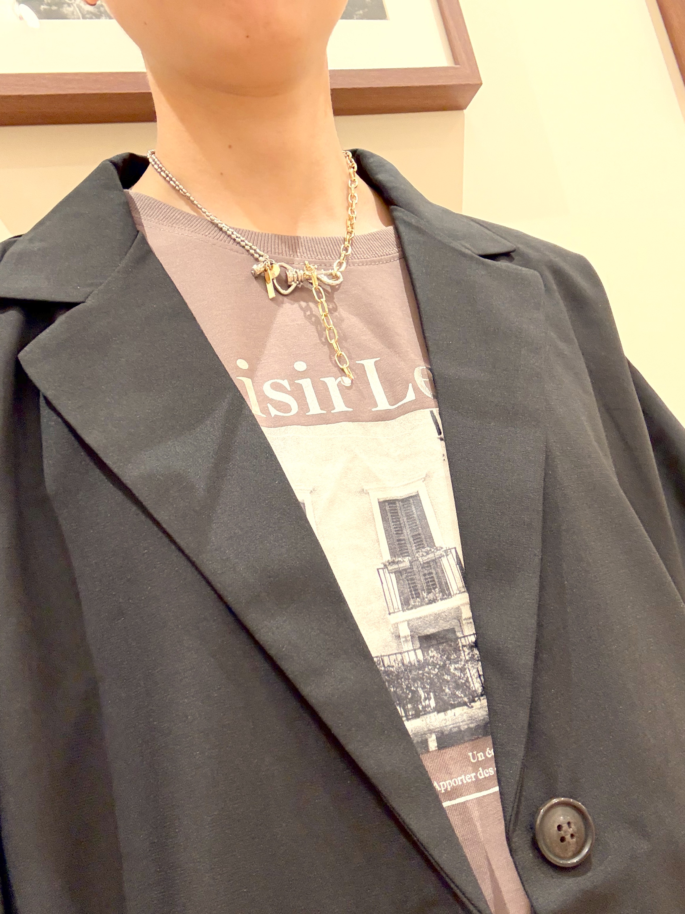 Ayumiさんの「SHOO･LA･RUE｜【セットアップ可/洗濯後しわになりにくい/S-LL】半袖とろみテーラードジャケット」を使ったコーディネート