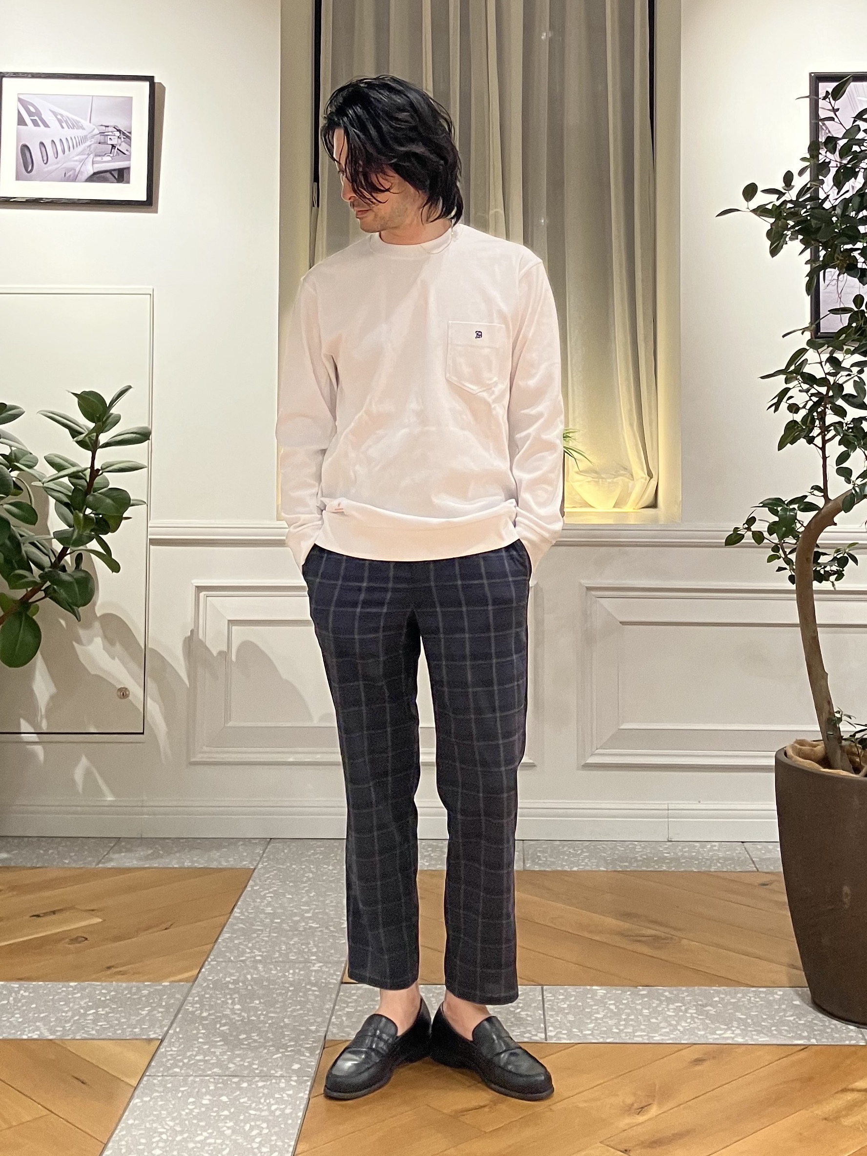 junyaさんの「DRESSTERIOR｜【抗菌防臭／UVカット／しわ防止】クールデオドラント フライスロングTシャツ」を使ったコーディネート