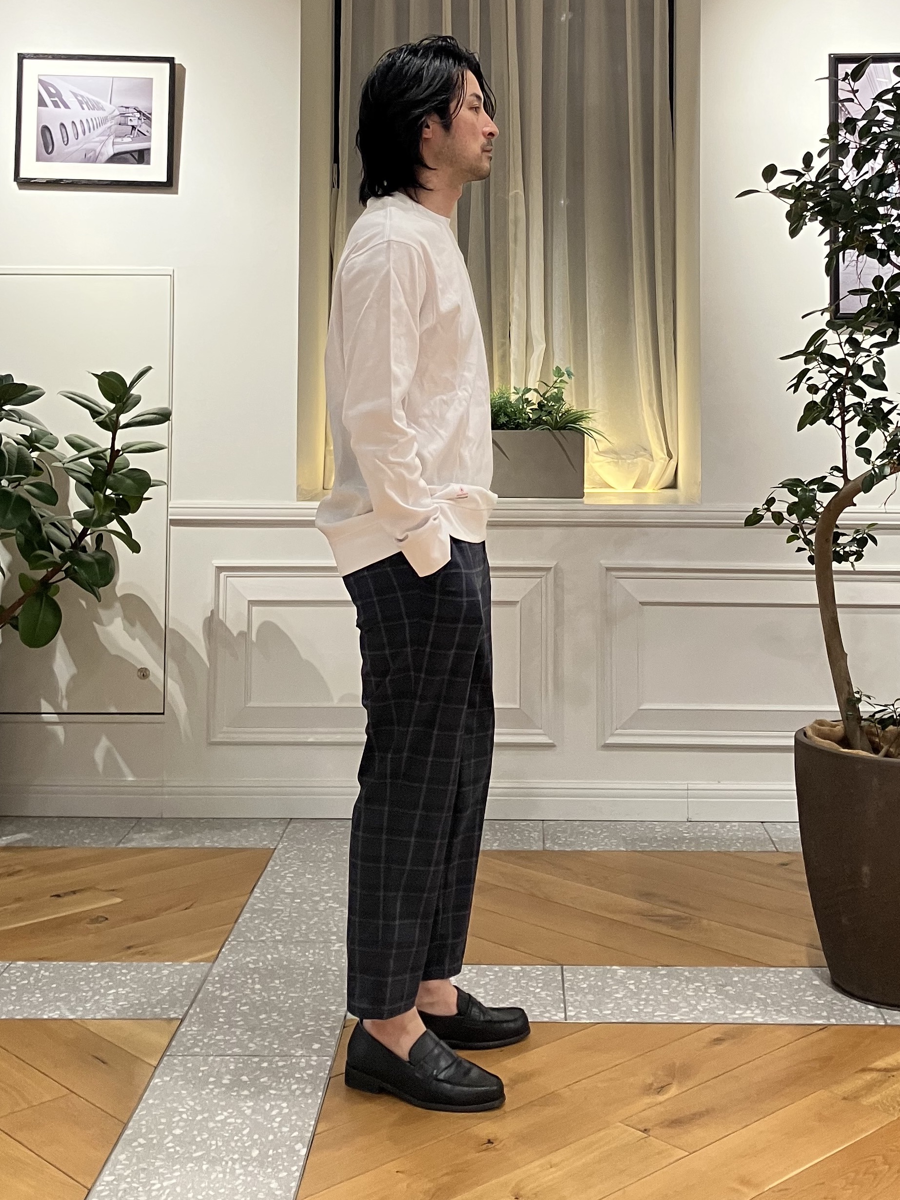 junyaさんの「DRESSTERIOR｜【抗菌防臭／UVカット／しわ防止】クールデオドラント フライスロングTシャツ」を使ったコーディネート