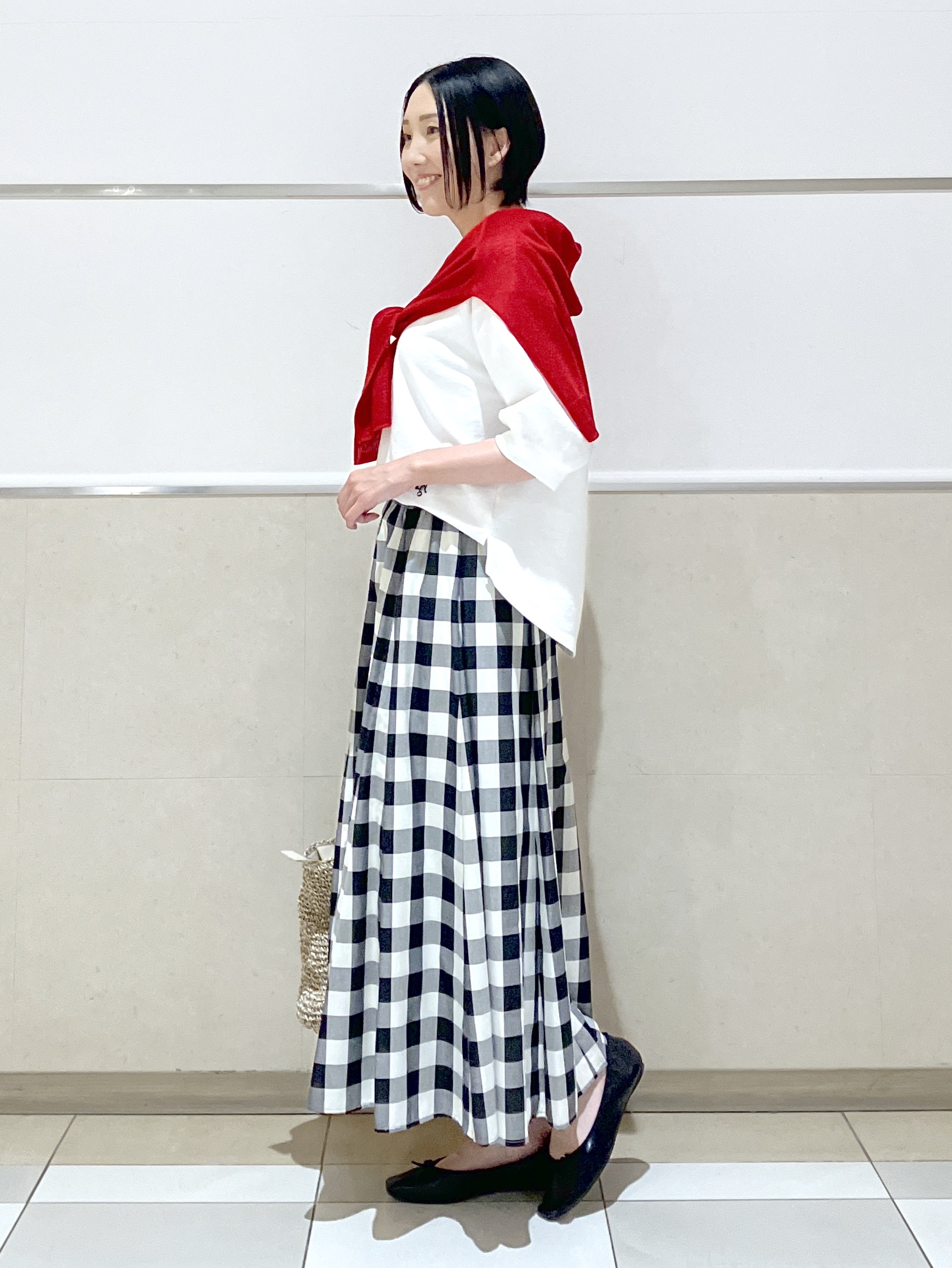 eriko さんの「Dessin｜【360度可愛い】バックヘンリーカットソー5分袖」を使ったコーディネート