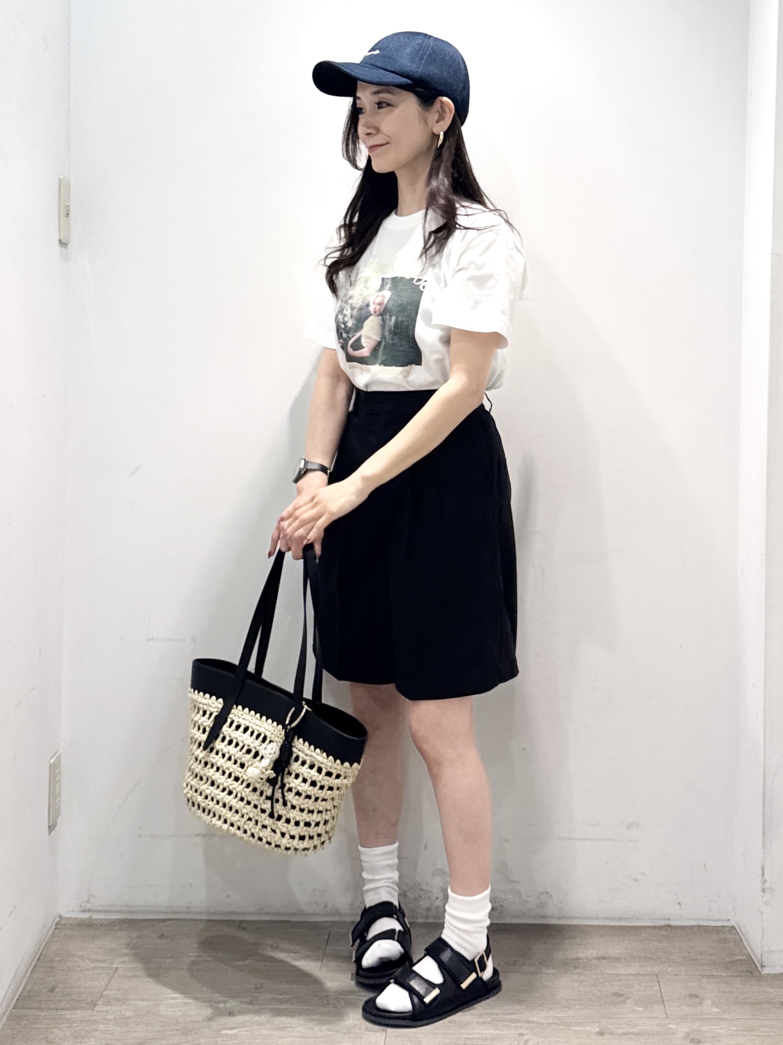 yuicciさんの「OPAQUE.CLIP｜ツイル2タックハーフパンツ【洗濯機OK】」を使ったコーディネート