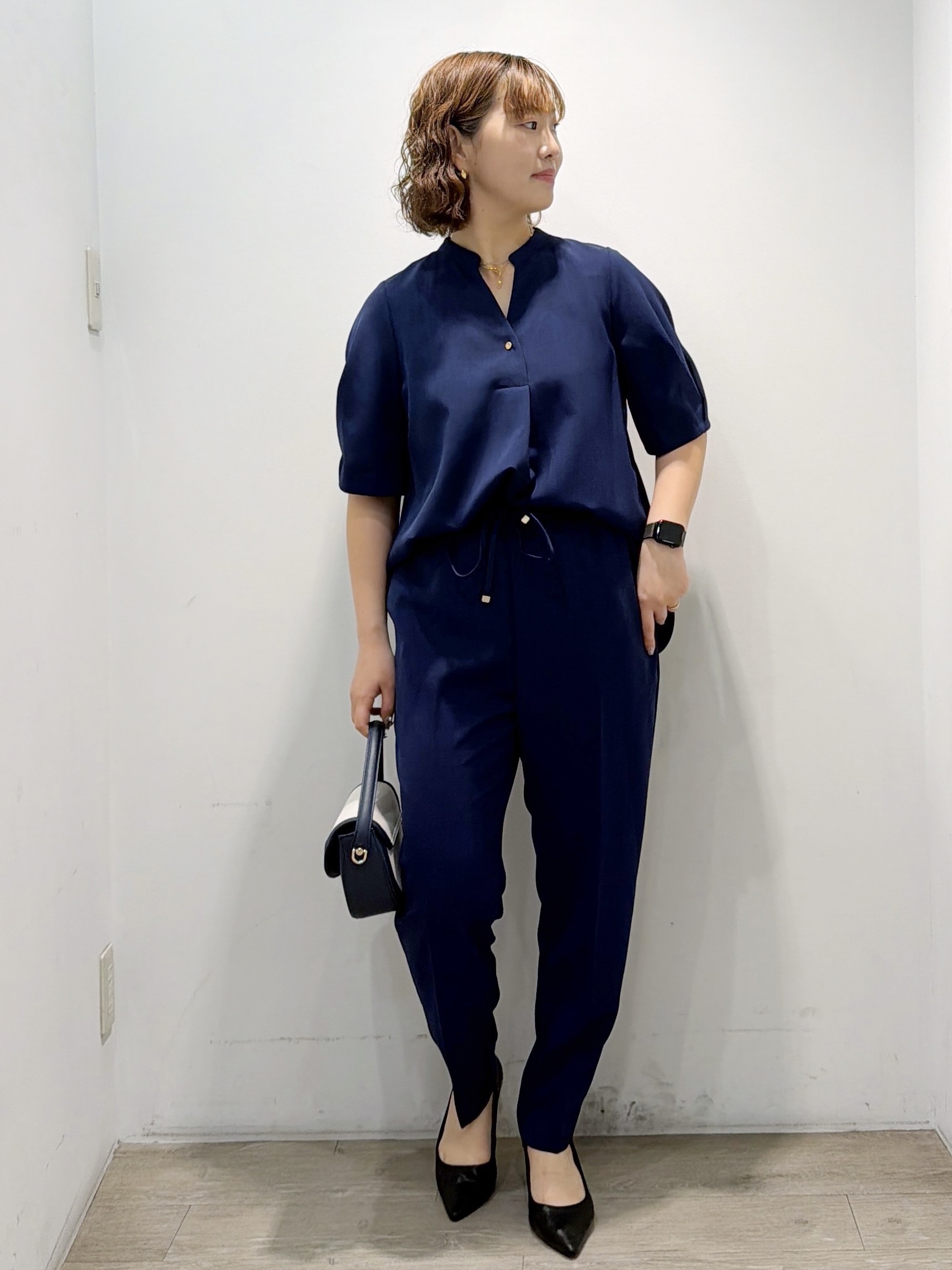 sumicaさんの「OPAQUE.CLIP｜【ストレッチ／防シワ／洗濯機OK】タックスリーブブラウス《SS～LL／6col／セットアップ可》」を使ったコーディネート