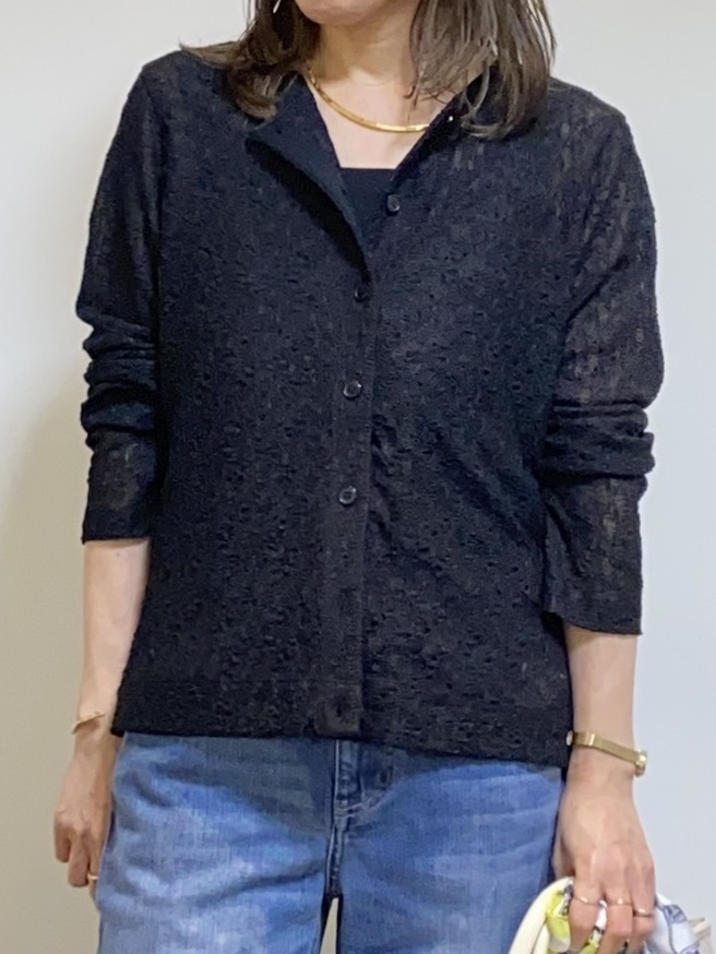 tomoさんの「UNTITLED｜◆【シアー】ストレッチレースカーディガン」を使ったコーディネート