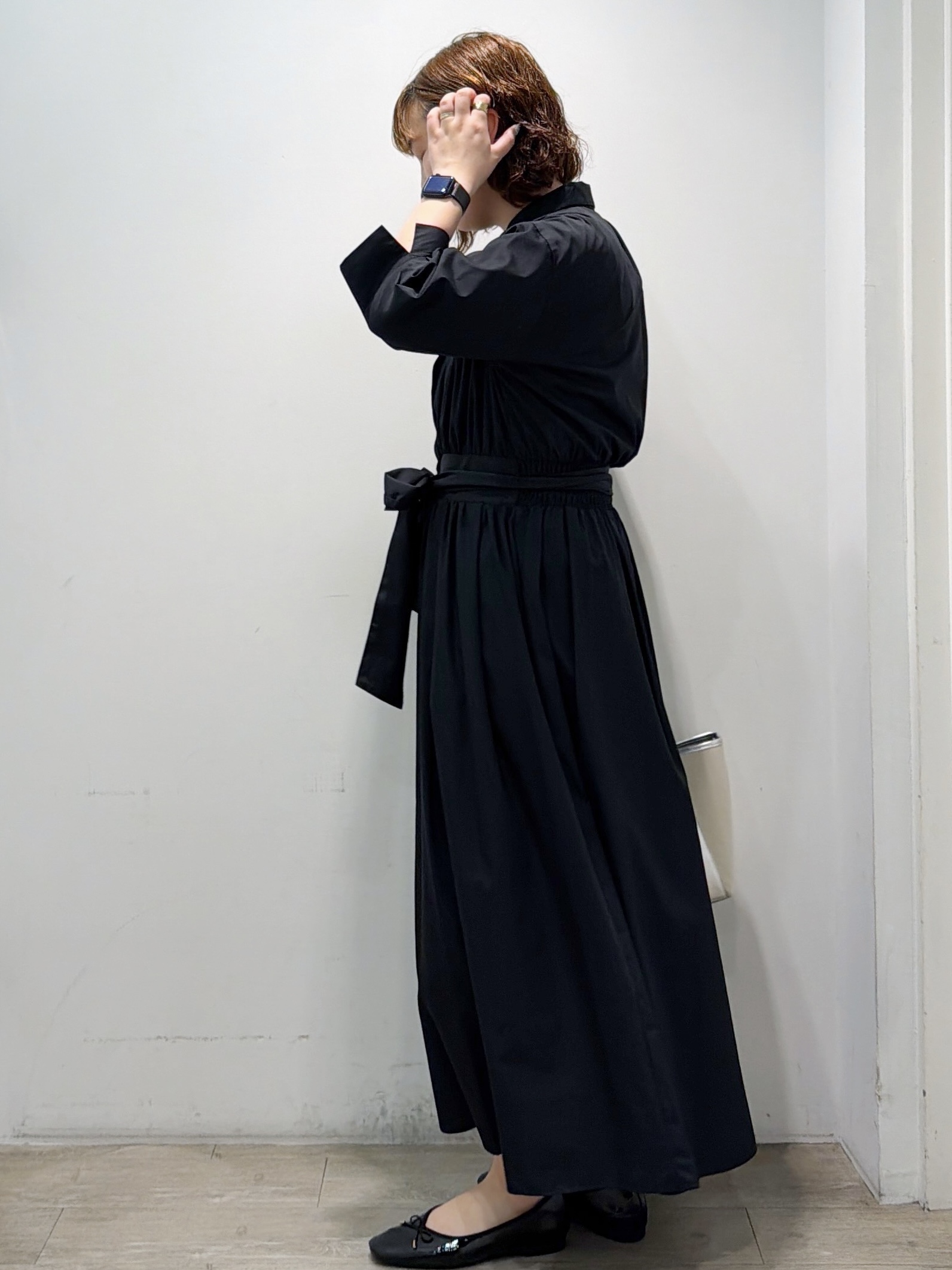 sumicaさんの「OPAQUE.CLIP｜リボンベルト付きシャツワンピース【洗濯機OK／防シワ加工】」を使ったコーディネート