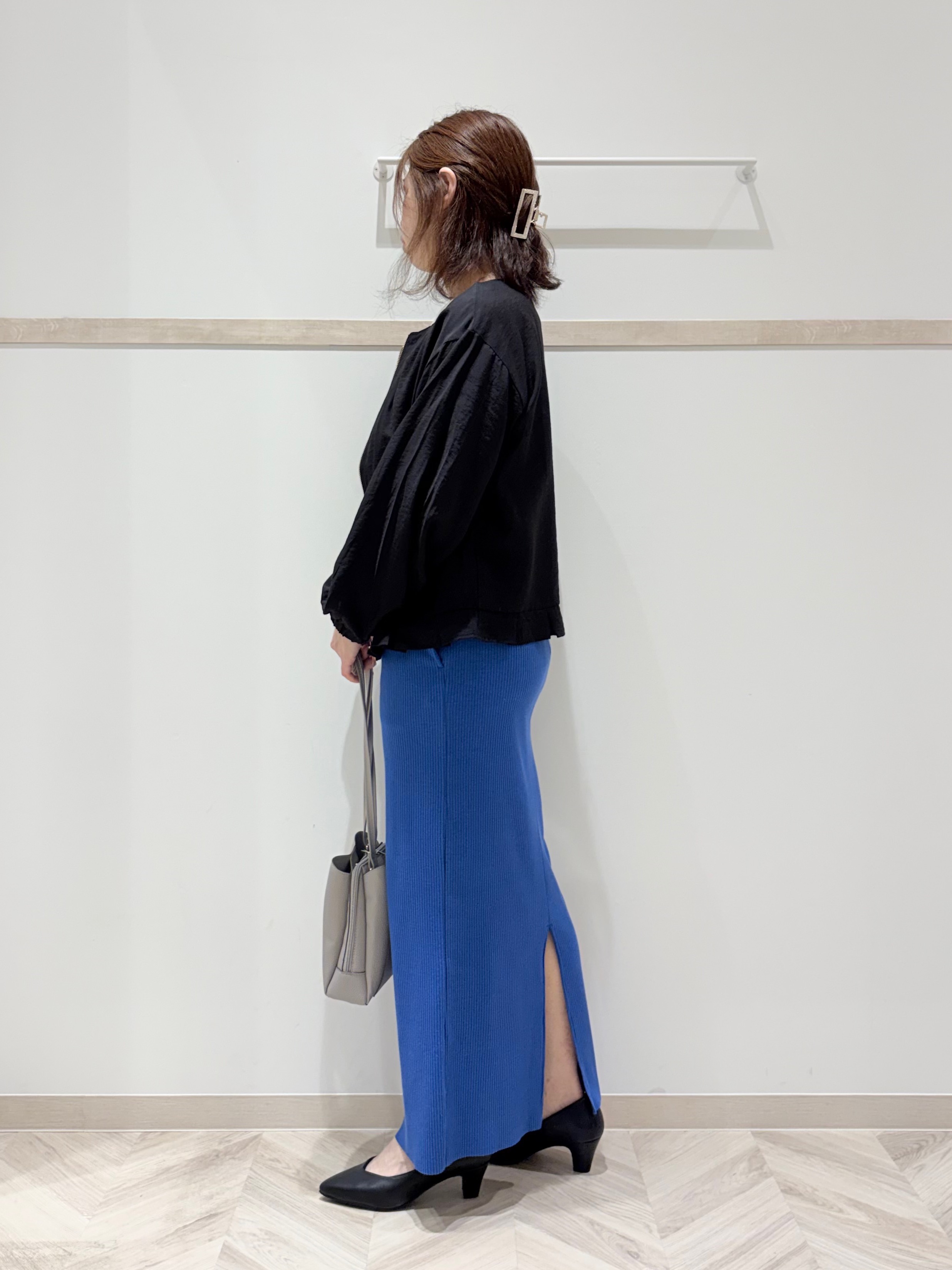 c_h_i_k_aさんの「SHOO･LA･RUE｜【毎日洗える/S-LL/UV】上半身すっきり 二の腕見せない5分袖ニット」を使ったコーディネート