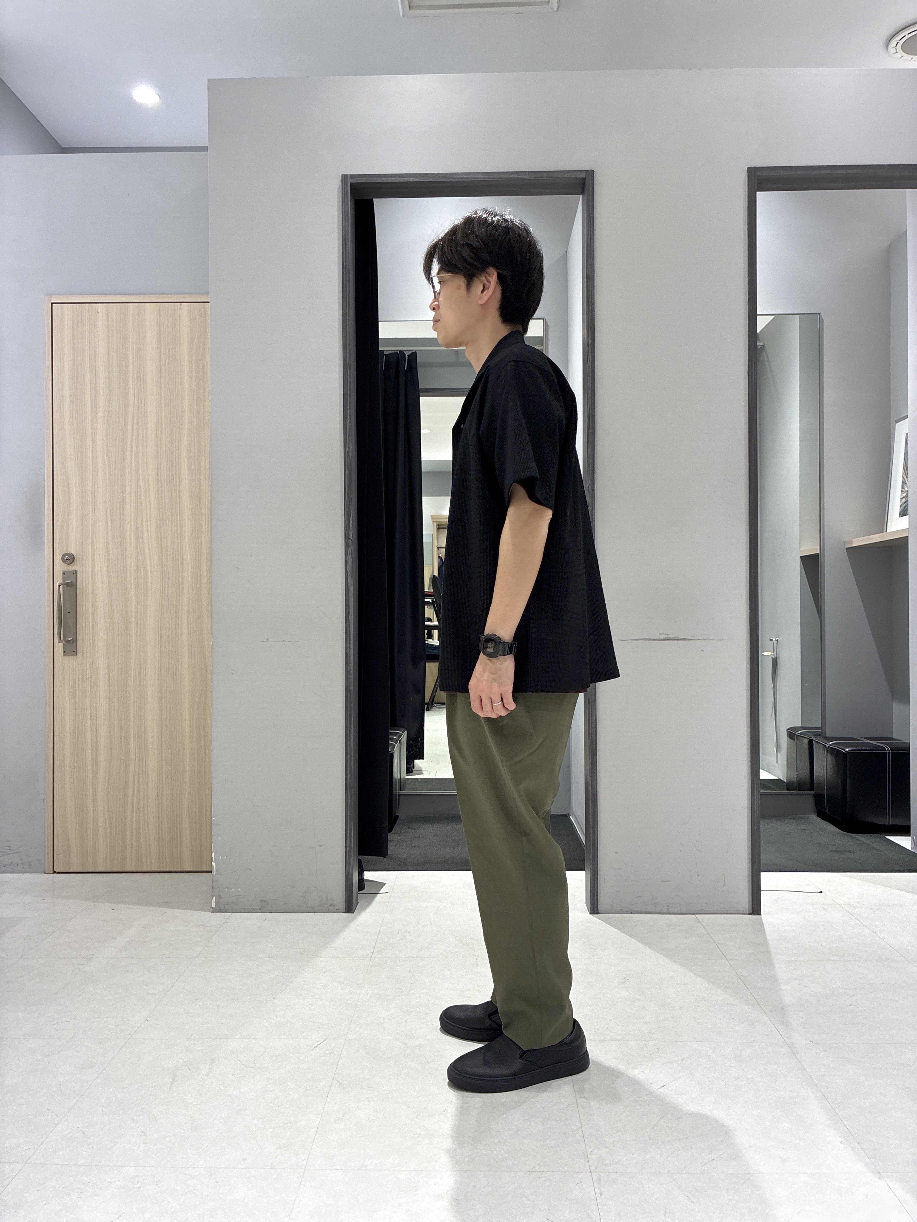 わいずみさんの「TAKEO KIKUCHI｜【通気性】トリコットサッカー オープンカラー シャツ」を使ったコーディネート