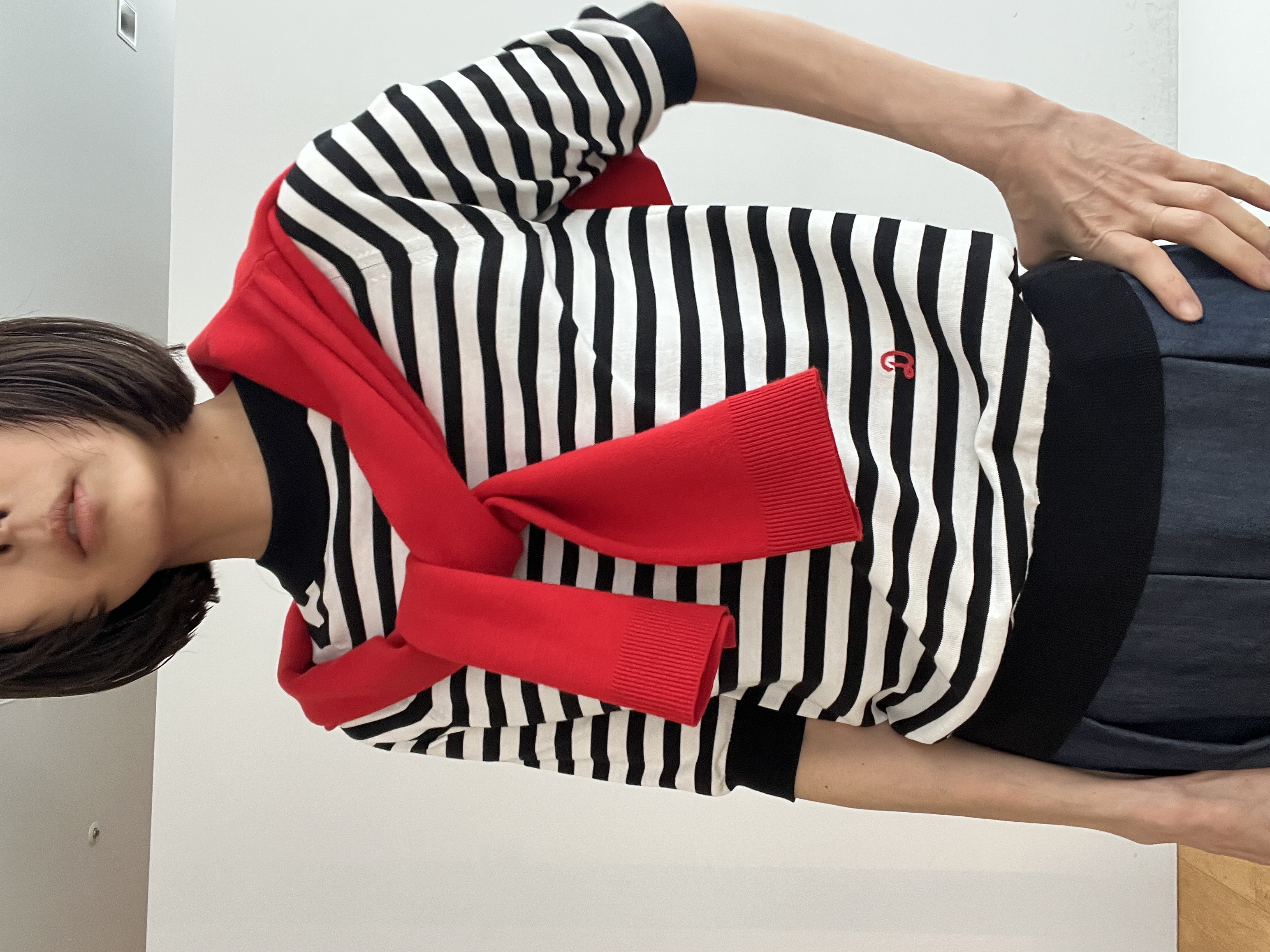 misaさんの「DRESSTERIOR｜【接触冷感/吸水速乾】クールタッチ デニムライク タックスカート」を使ったコーディネート