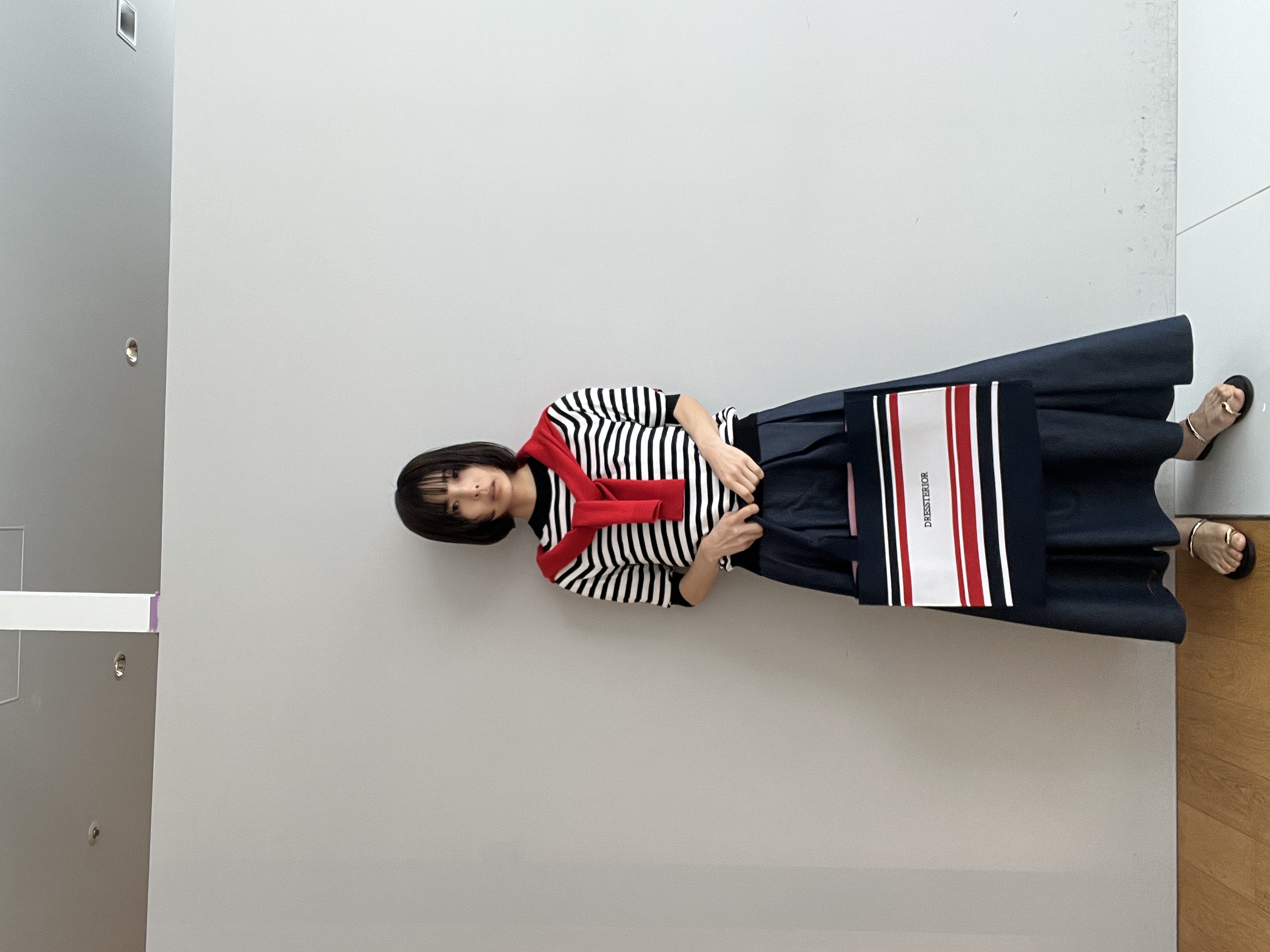 misaさんの「DRESSTERIOR｜【接触冷感/吸水速乾】クールタッチ デニムライク タックスカート」を使ったコーディネート