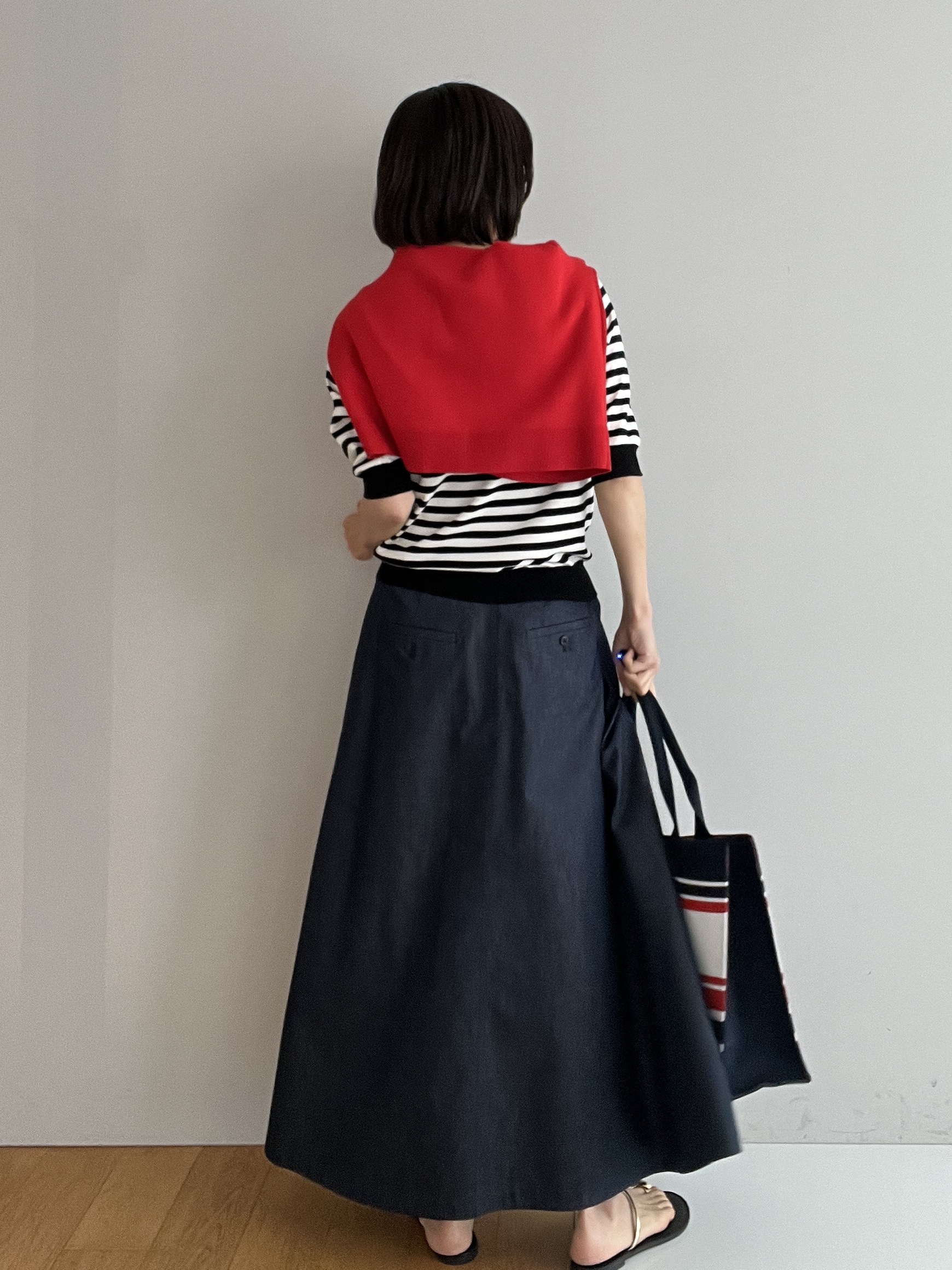 misaさんの「DRESSTERIOR｜【接触冷感/吸水速乾】クールタッチ デニムライク タックスカート」を使ったコーディネート