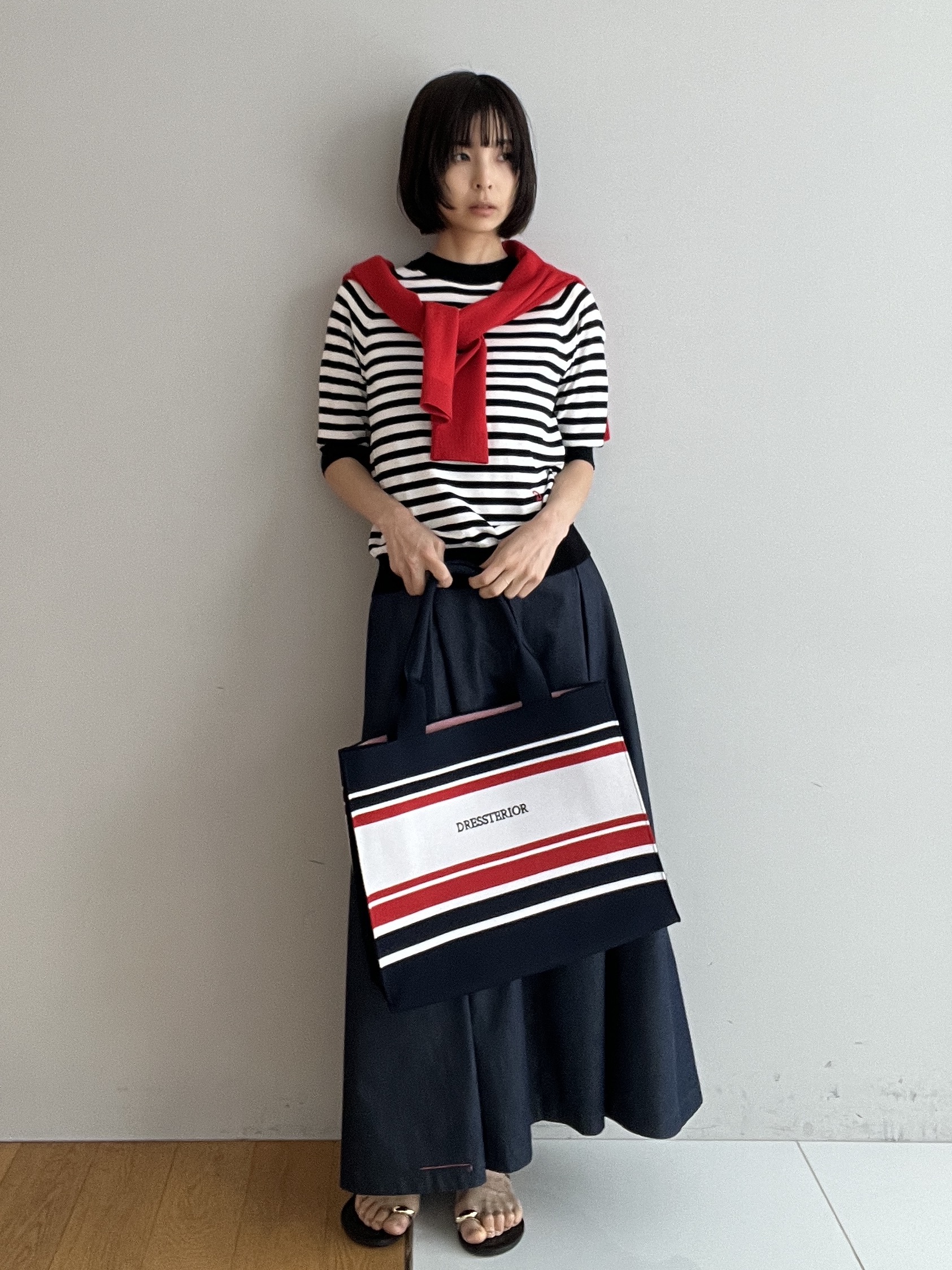 misaさんの「DRESSTERIOR｜【接触冷感/吸水速乾】クールタッチ デニムライク タックスカート」を使ったコーディネート