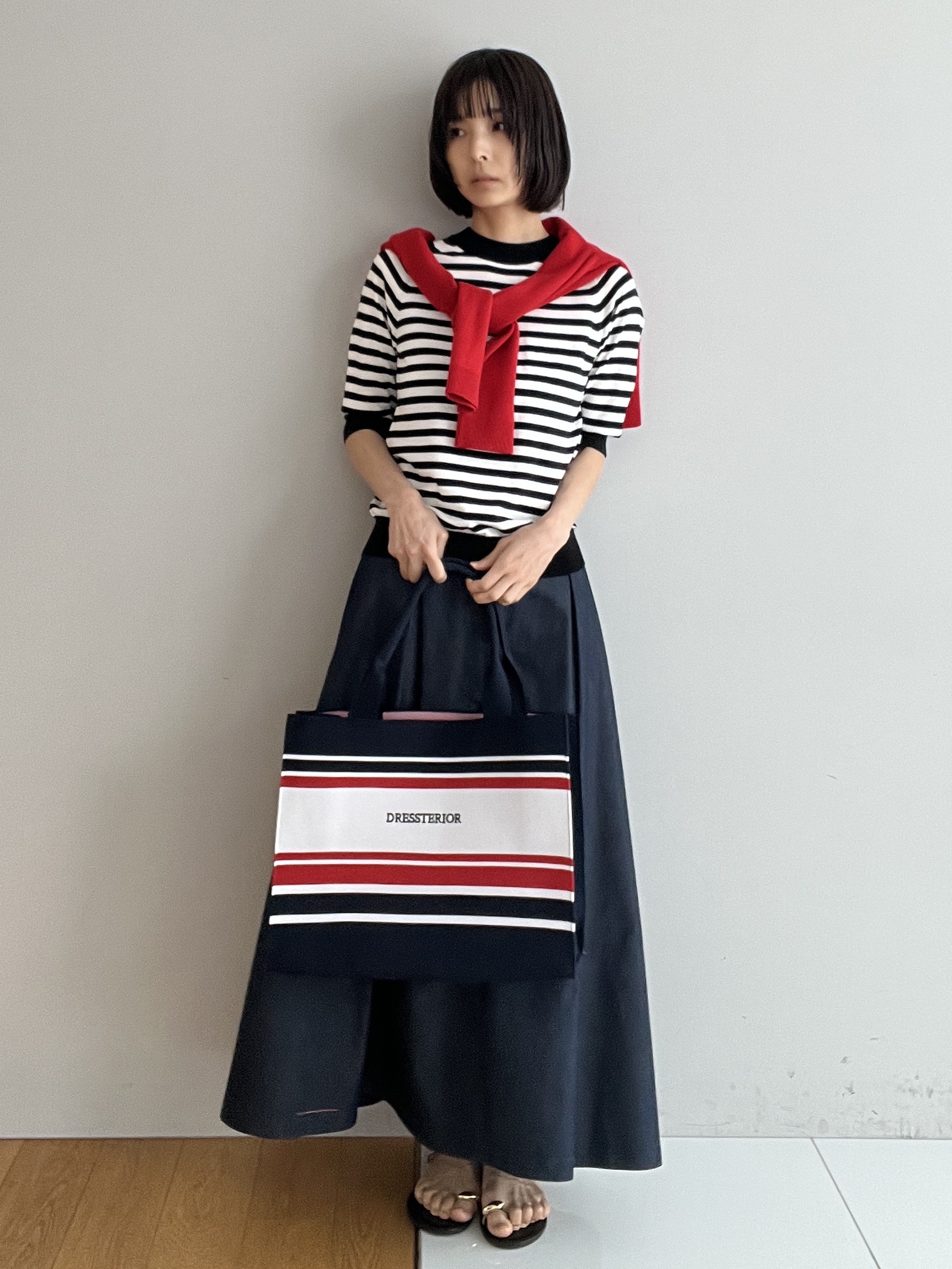 misaさんの「DRESSTERIOR｜【接触冷感/吸水速乾】クールタッチ デニムライク タックスカート」を使ったコーディネート