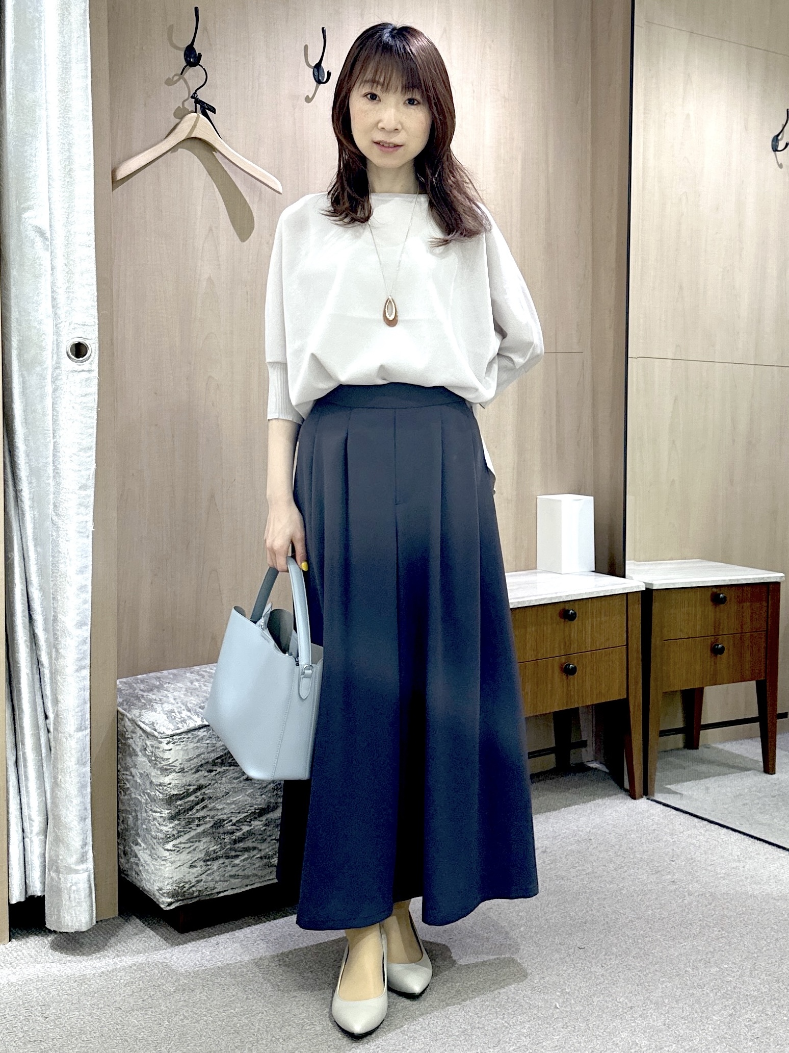 Miwaさんの「UNTITLED｜【アンサンブル可/洗える】シアーレーヨンニット」を使ったコーディネート