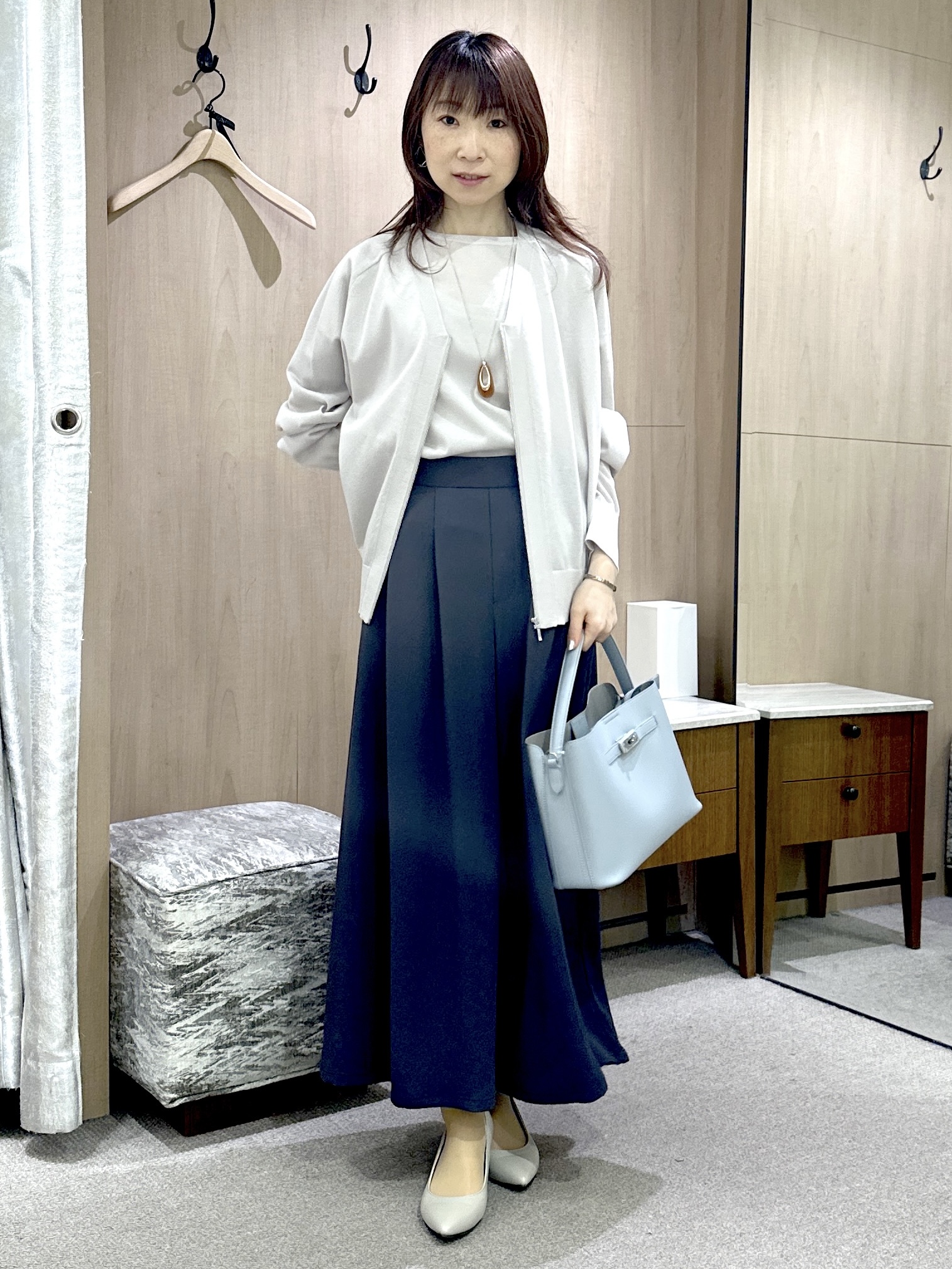 Miwaさんの「UNTITLED｜【アンサンブル可/洗える】シアーレーヨンニット」を使ったコーディネート