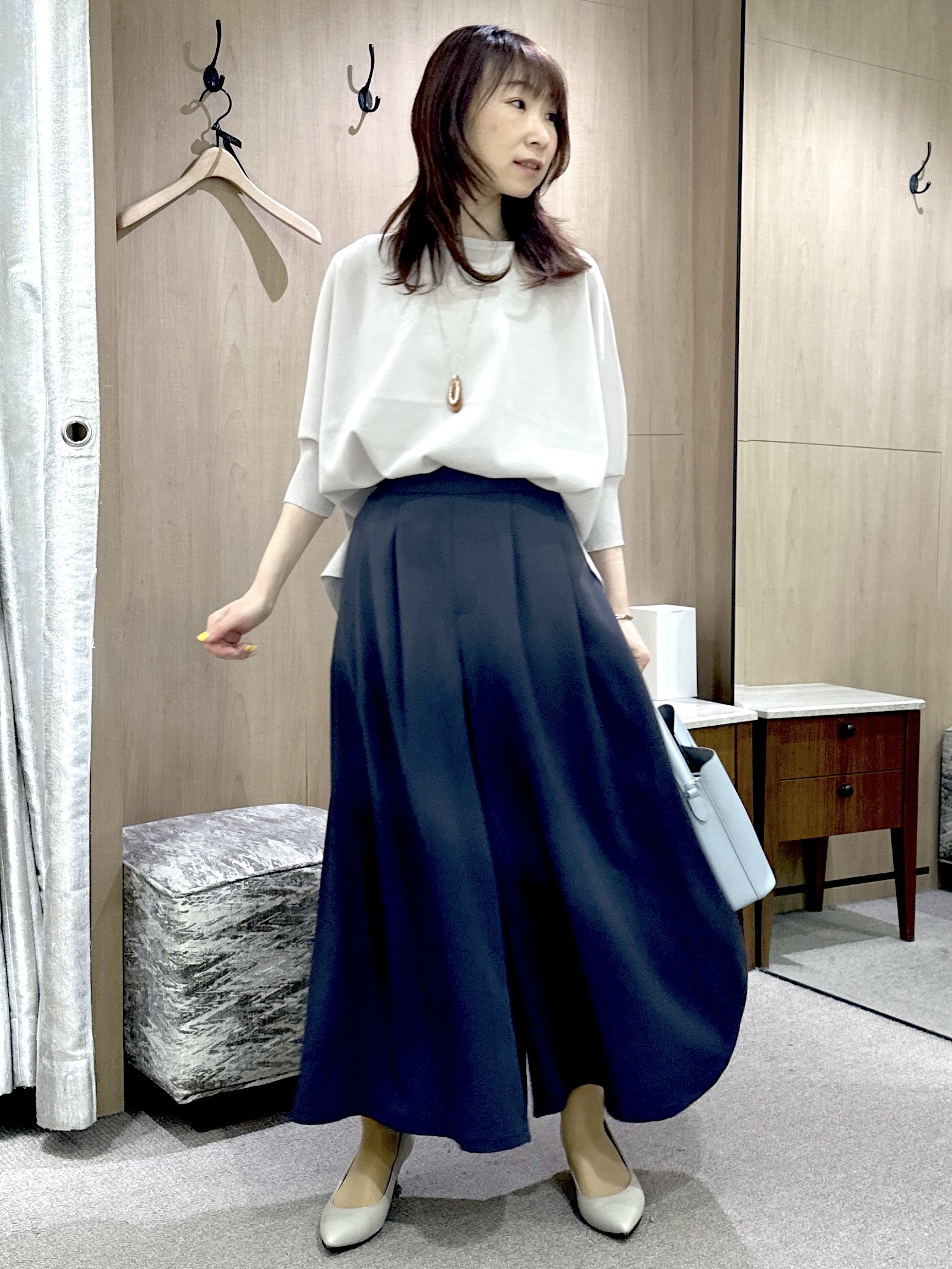 Miwaさんの「UNTITLED｜【アンサンブル可/洗える】シアーレーヨンニット」を使ったコーディネート