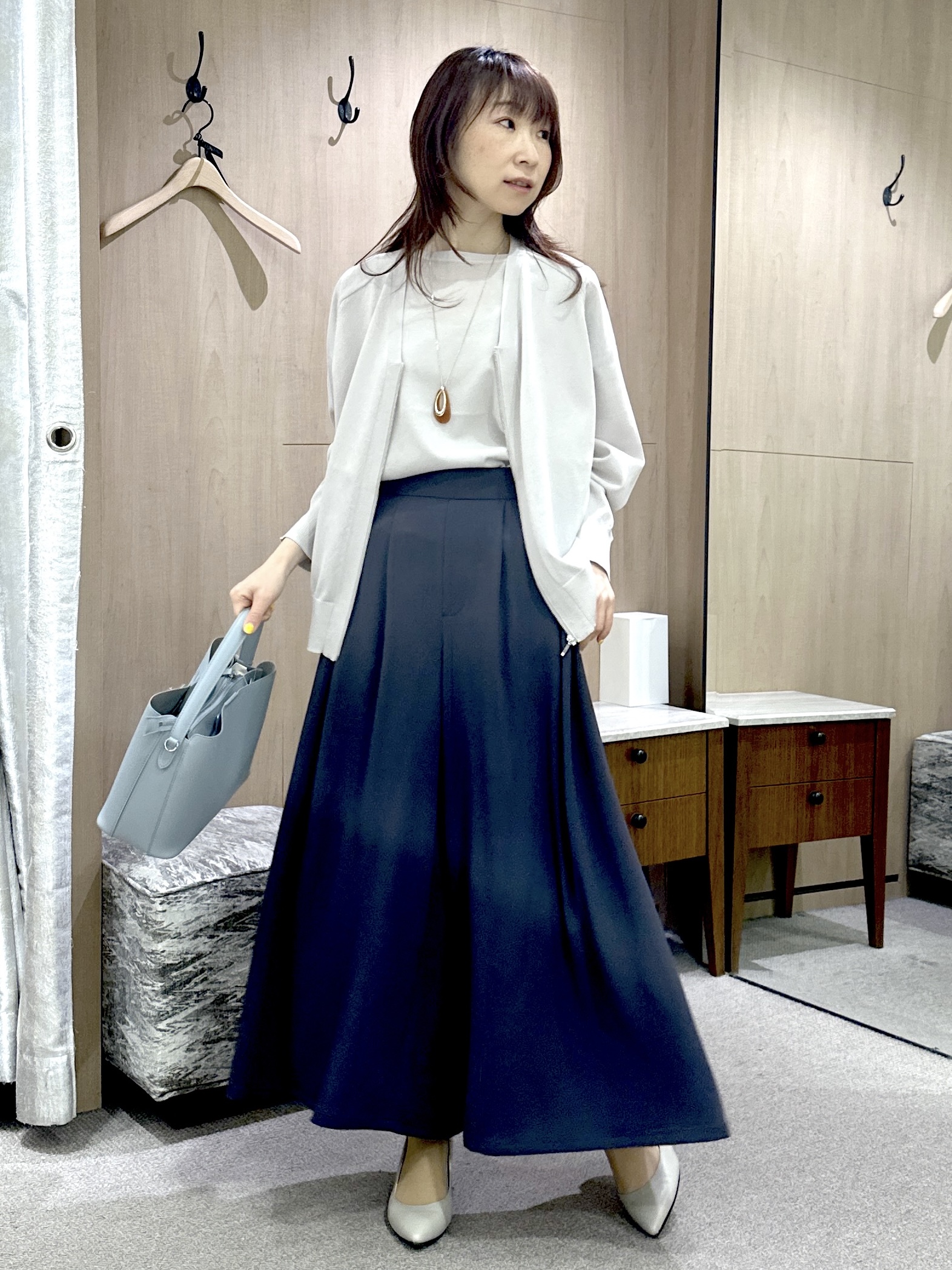 Miwaさんの「UNTITLED｜【アンサンブル可/洗える】シアーレーヨンニット」を使ったコーディネート