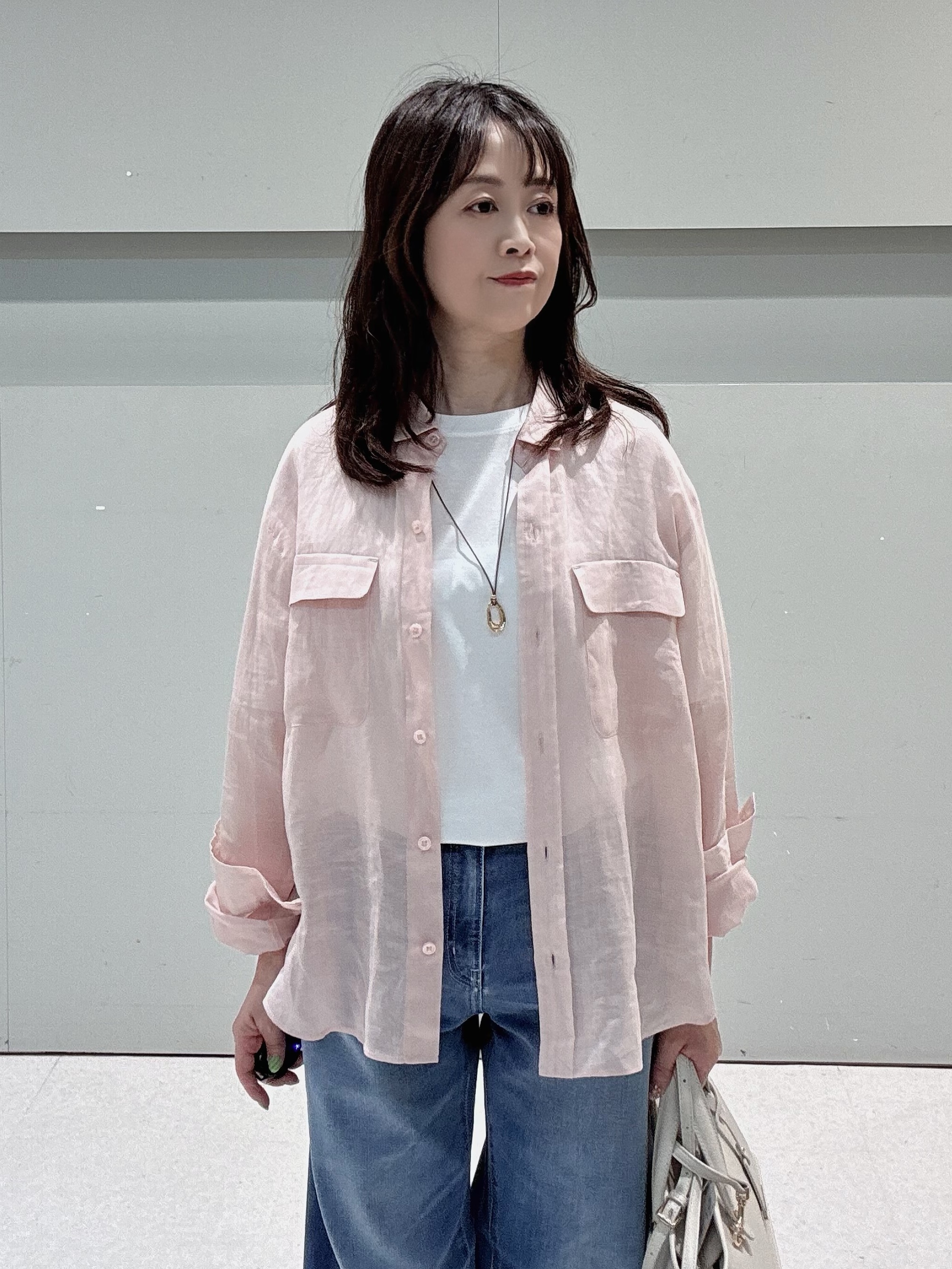 makiさんの「UNTITLED｜【接触冷感】ドライタッチシャツ」を使ったコーディネート