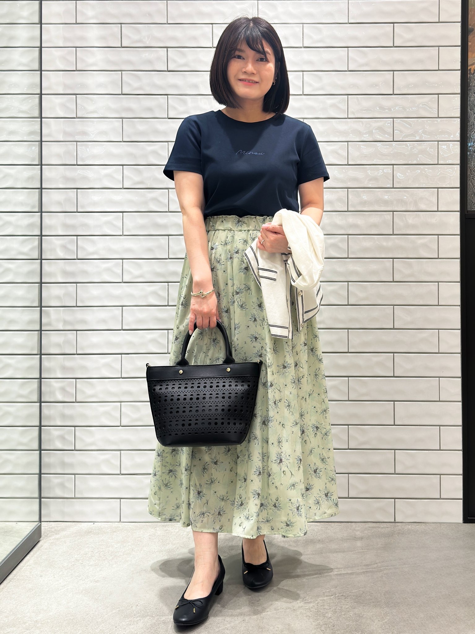 Minさんの「OPAQUE.CLIP｜【UVケア／接触冷感】フロントロゴ刺繍Tシャツ《洗濯機OK／S-3L／7col》」を使ったコーディネート
