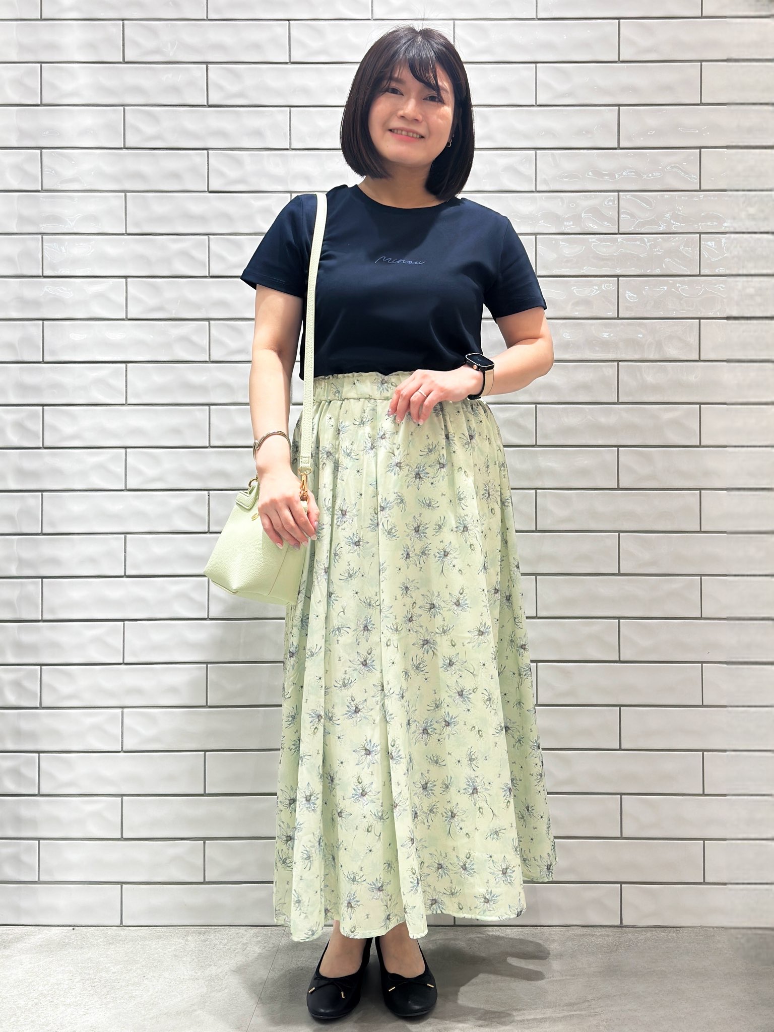 Minさんの「OPAQUE.CLIP｜【UVケア／接触冷感】フロントロゴ刺繍Tシャツ《洗濯機OK／S-3L／7col》」を使ったコーディネート