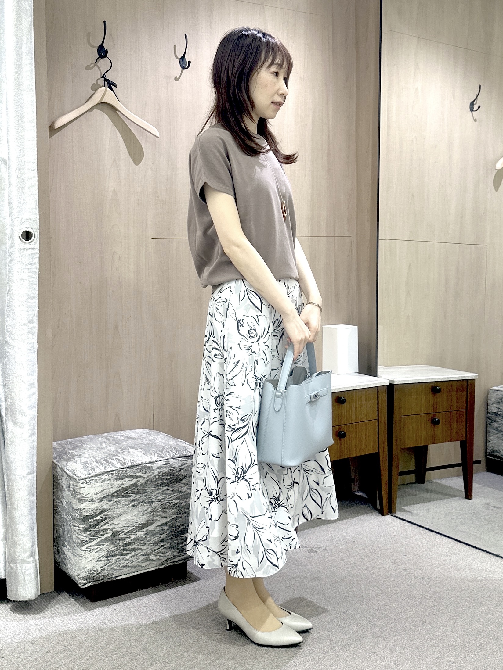 Miwaさんの「UNTITLED｜【9色展開/アンサンブル可/洗える】コットンベーシックニット」を使ったコーディネート