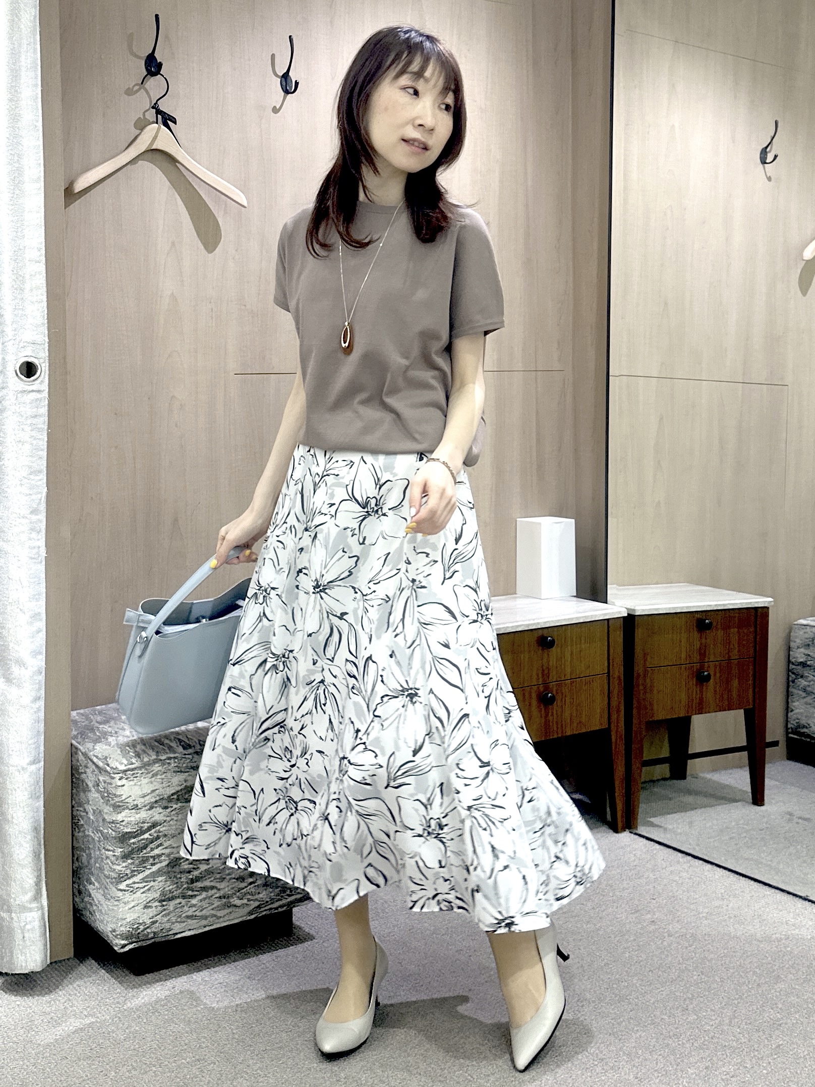 Miwaさんの「UNTITLED｜【9色展開/アンサンブル可/洗える】コットンベーシックニット」を使ったコーディネート