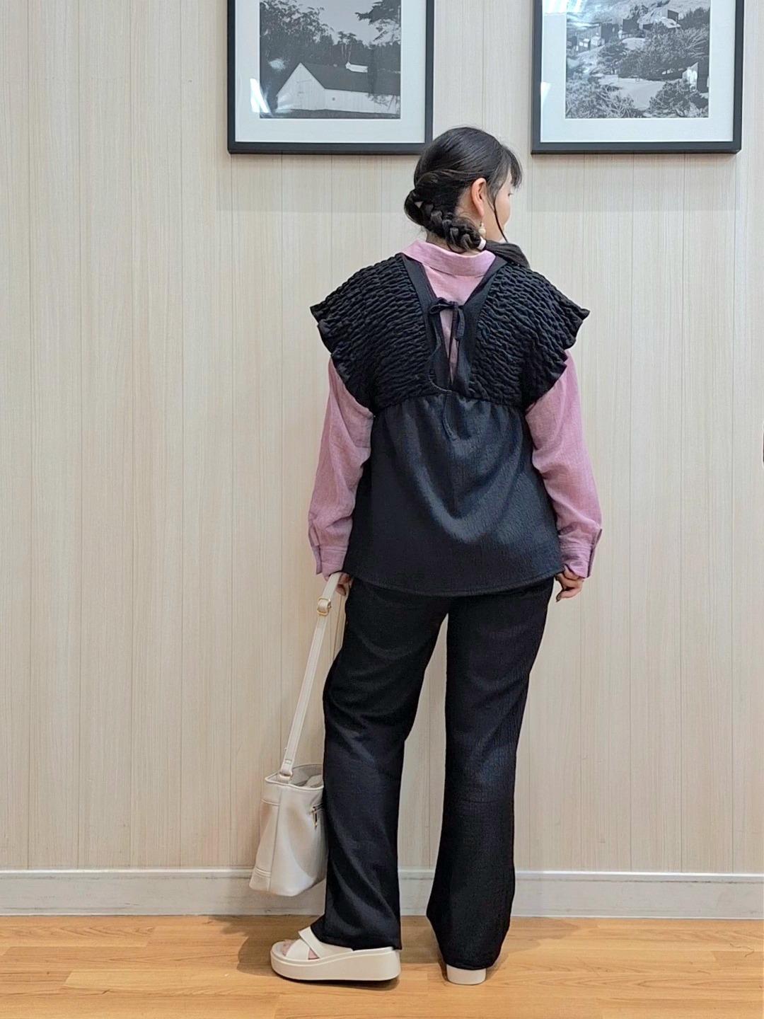 Saoさんの「SHOO･LA･RUE｜【体型カバー】ふんわり質感 やわらかこなれシアーシャツ」を使ったコーディネート