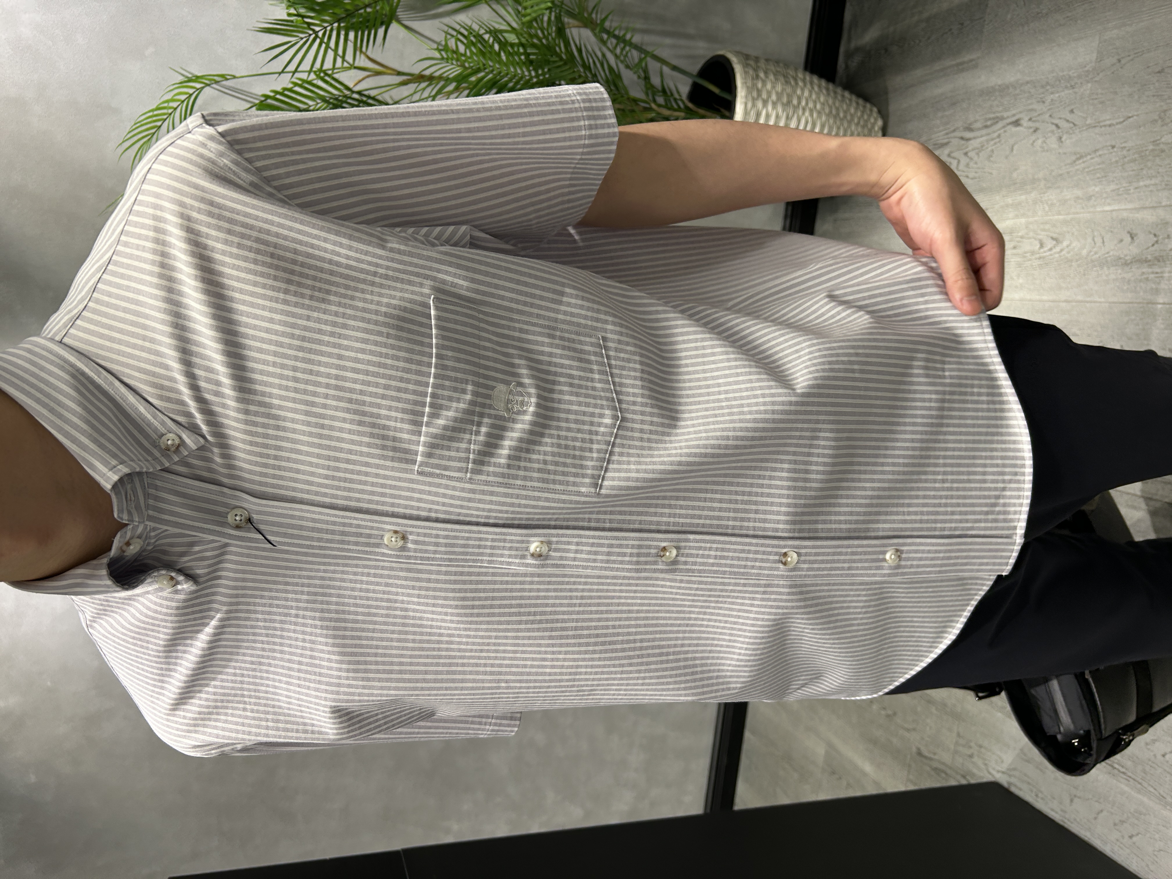 ruiさんの「TAKEO KIKUCHI｜【接触冷感】ジャージストライプ シャツ」を使ったコーディネート