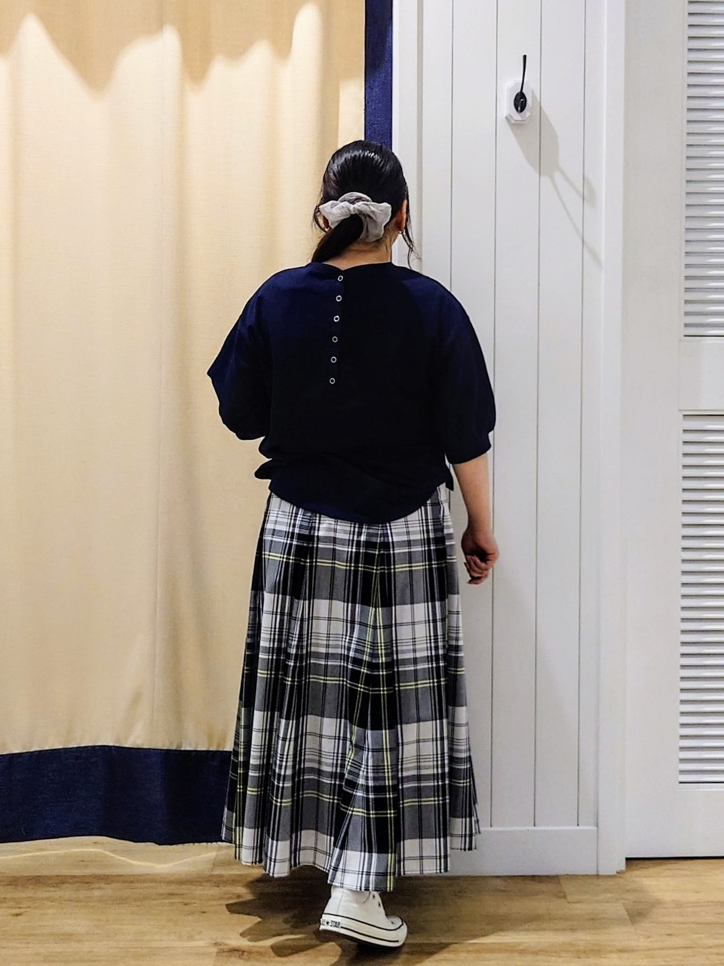 Haraさんの「Dessin｜【360度可愛い】バックヘンリーカットソー5分袖」を使ったコーディネート