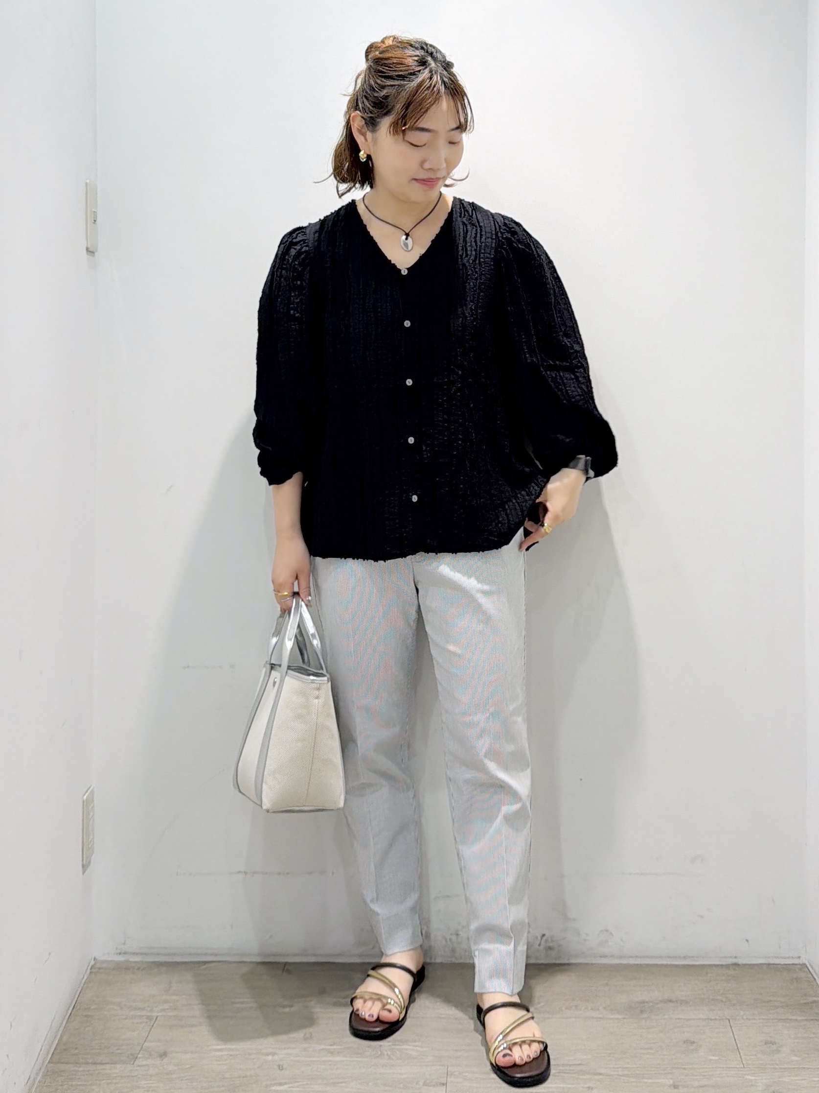 sumicaさんの「OPAQUE.CLIP｜フリンジジャカードブラウス【洗濯機OK】」を使ったコーディネート