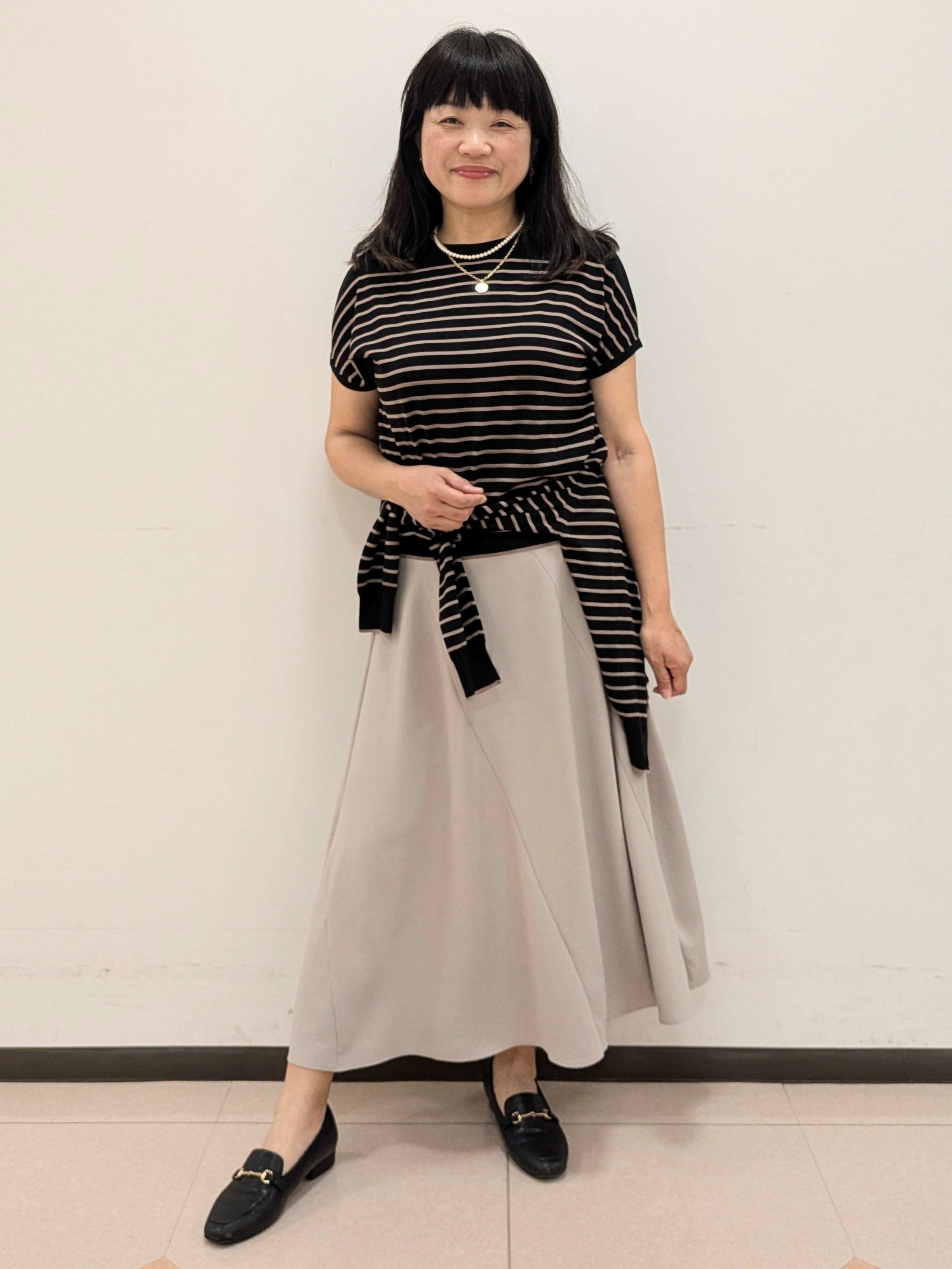 ともさんの「UNTITLED｜◆【9色展開/アンサンブル可】コットンクルーネックカーディガン」を使ったコーディネート