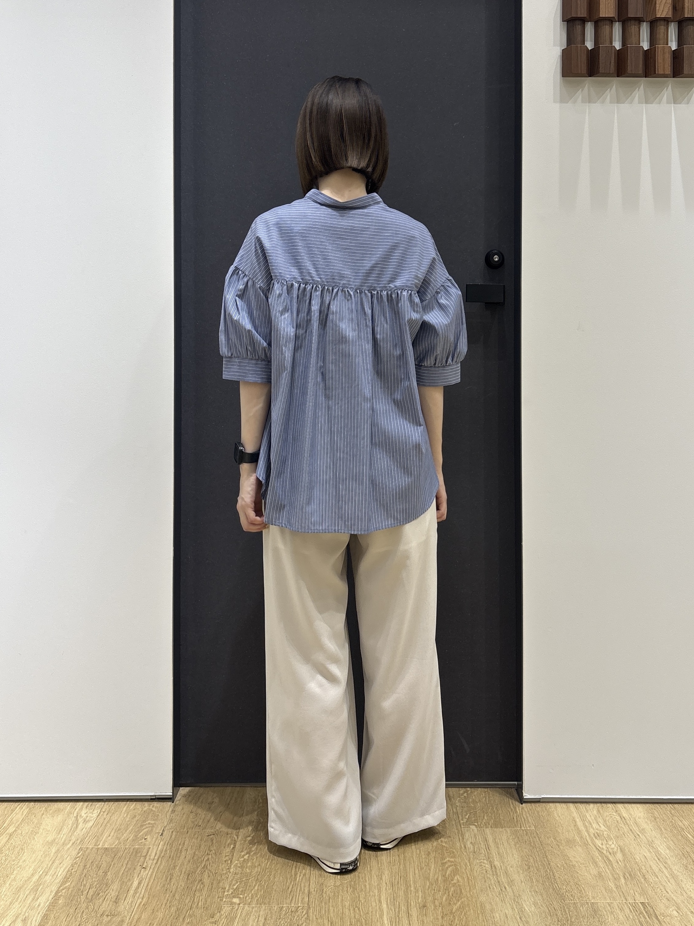 risaさんの「Dessin｜【洗える】ストライプスキッパーシャツ」を使ったコーディネート