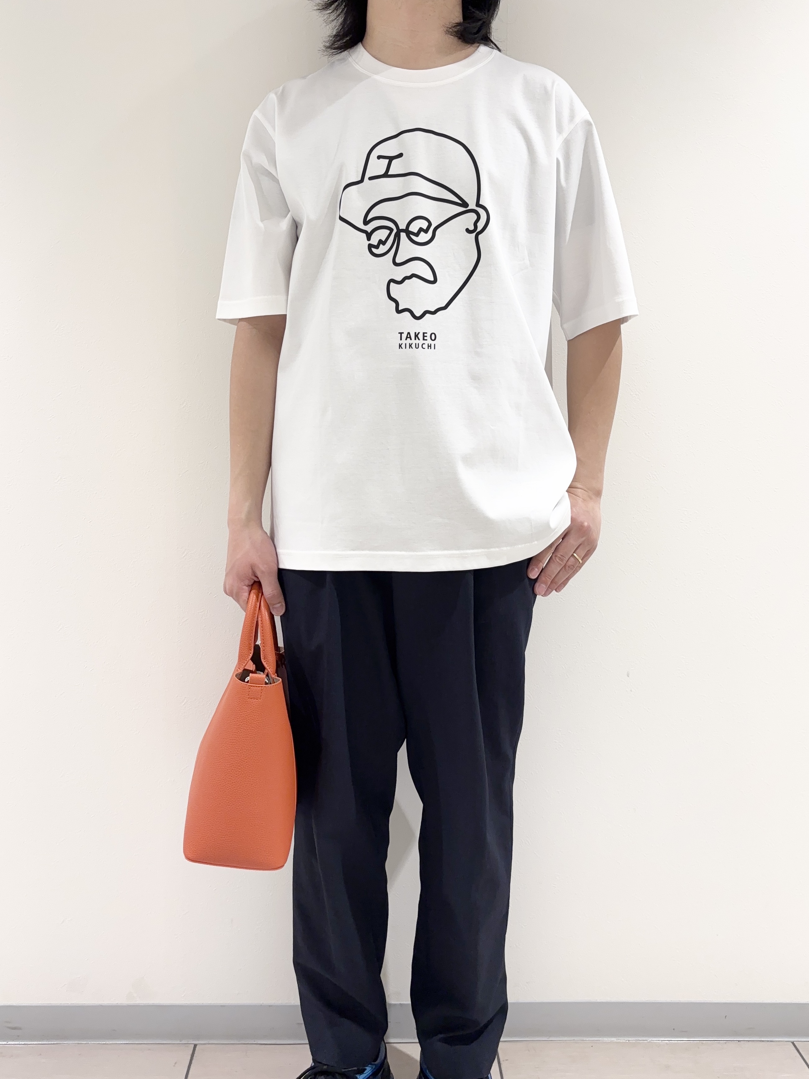 及川さんの「TAKEO KIKUCHI｜【BOWLER HAT LABEL】アイスクリアコットン ワンストローク 半袖Tシャツ」を使ったコーディネート