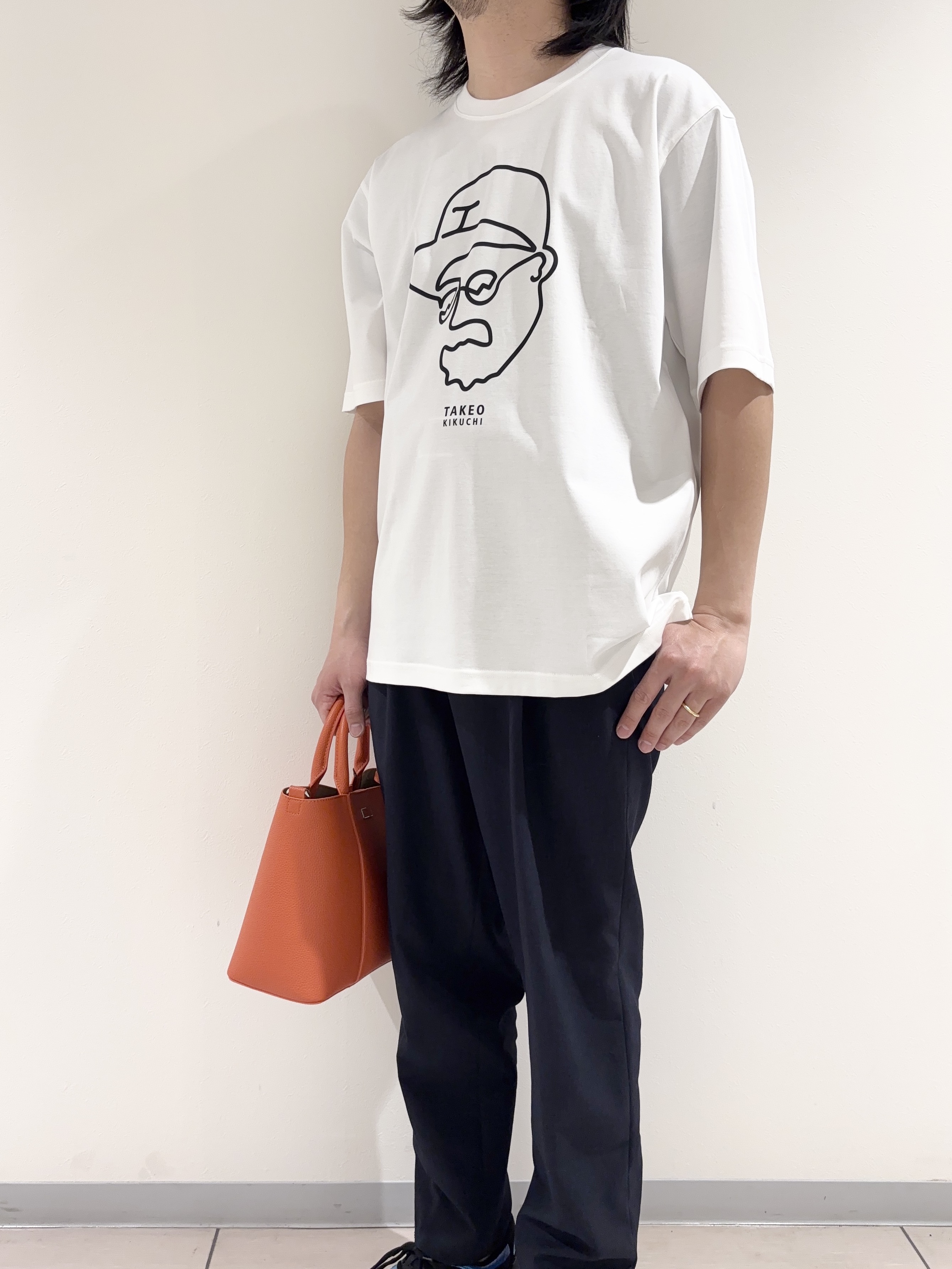 及川さんの「TAKEO KIKUCHI｜【BOWLER HAT LABEL】アイスクリアコットン ワンストローク 半袖Tシャツ」を使ったコーディネート