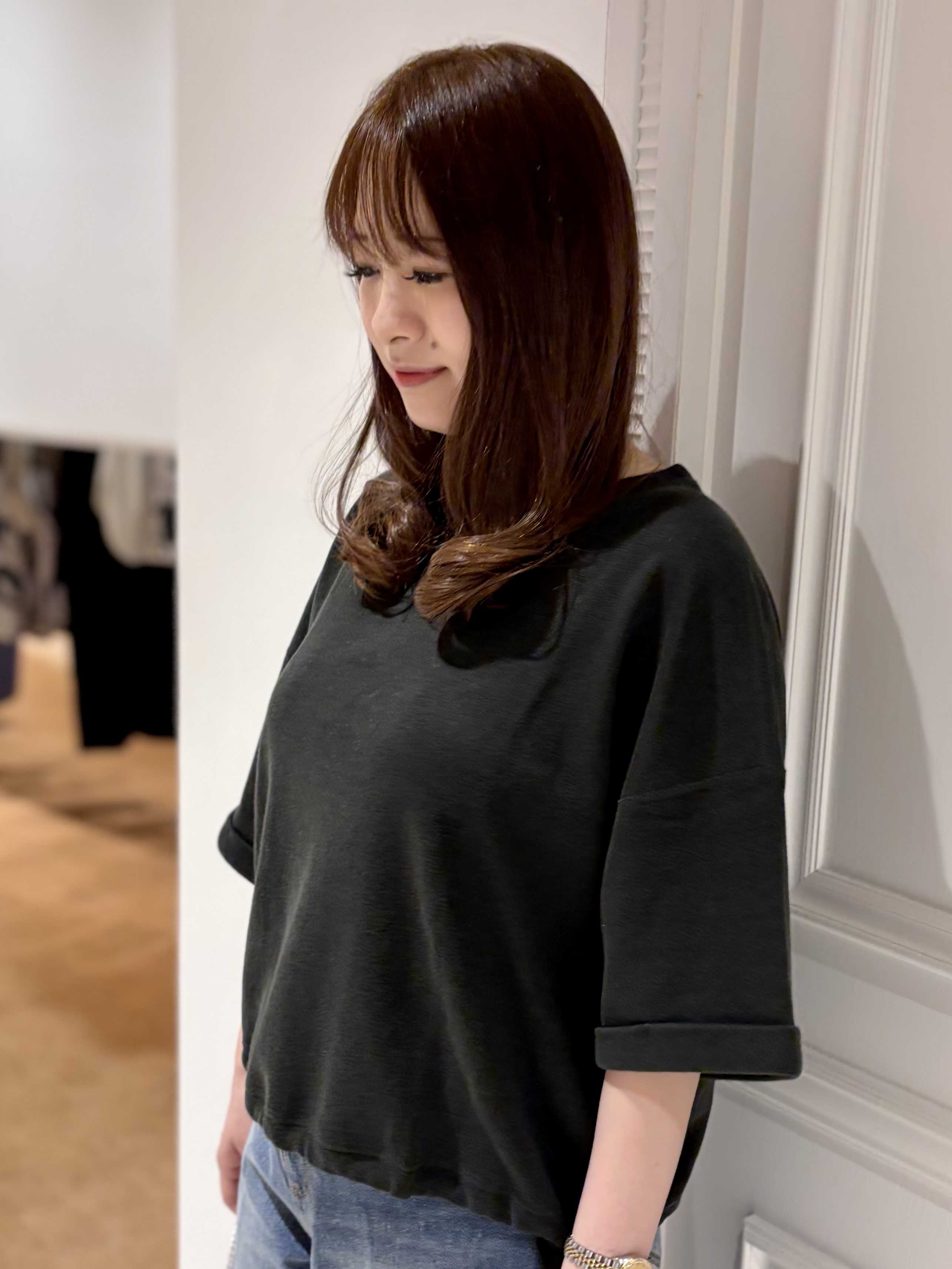 minowaさんの「DRESSTERIOR｜ヴィンテージ加工ワイドデニムパンツ」を使ったコーディネート