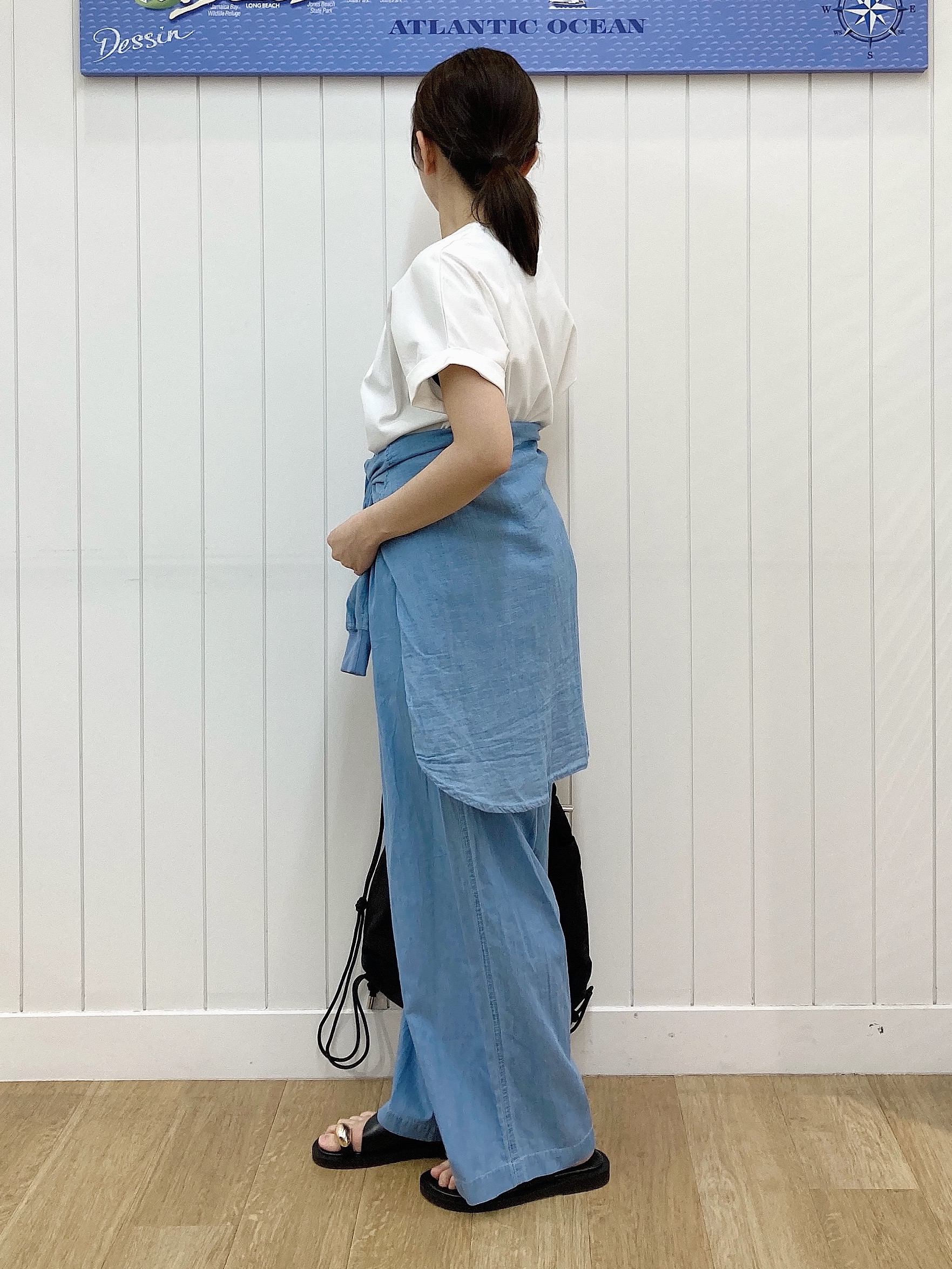 yoshiさんの「Dessin｜【洗える】美光沢カットソーロゴTシャツ」を使ったコーディネート