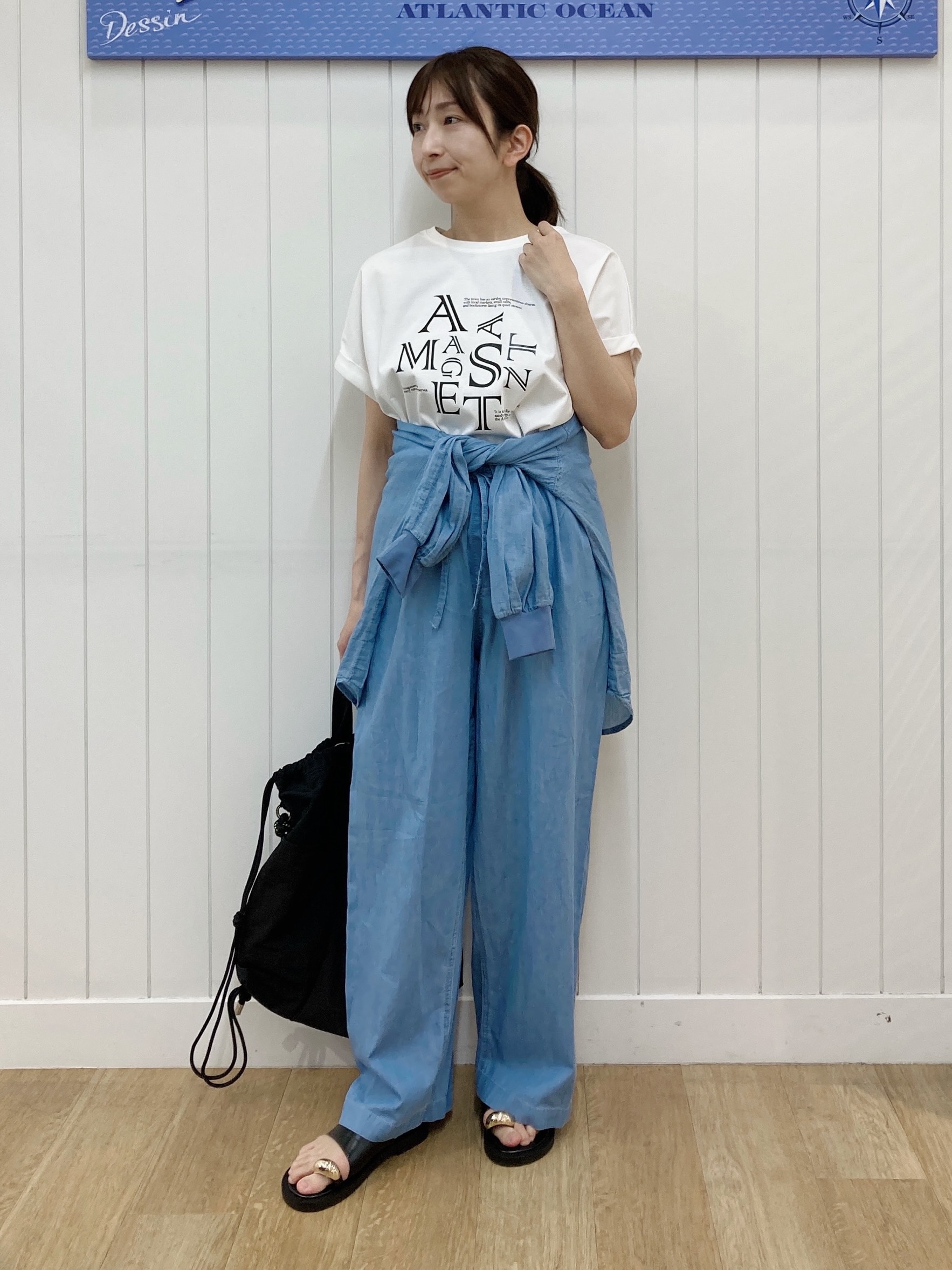 yoshiさんの「Dessin｜【セットアップ可/洗える】2オンスシアーデニムシャツ」を使ったコーディネート