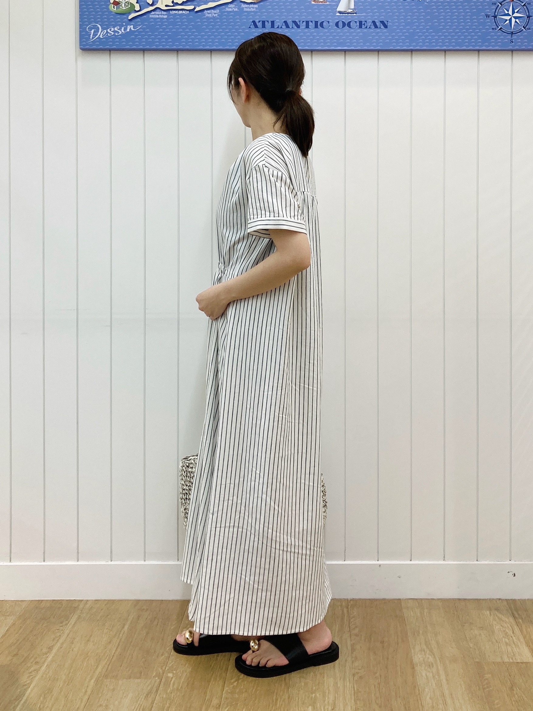 yoshiさんの「Dessin｜【洗える】ウエストギャザーリネン混ワンピース」を使ったコーディネート