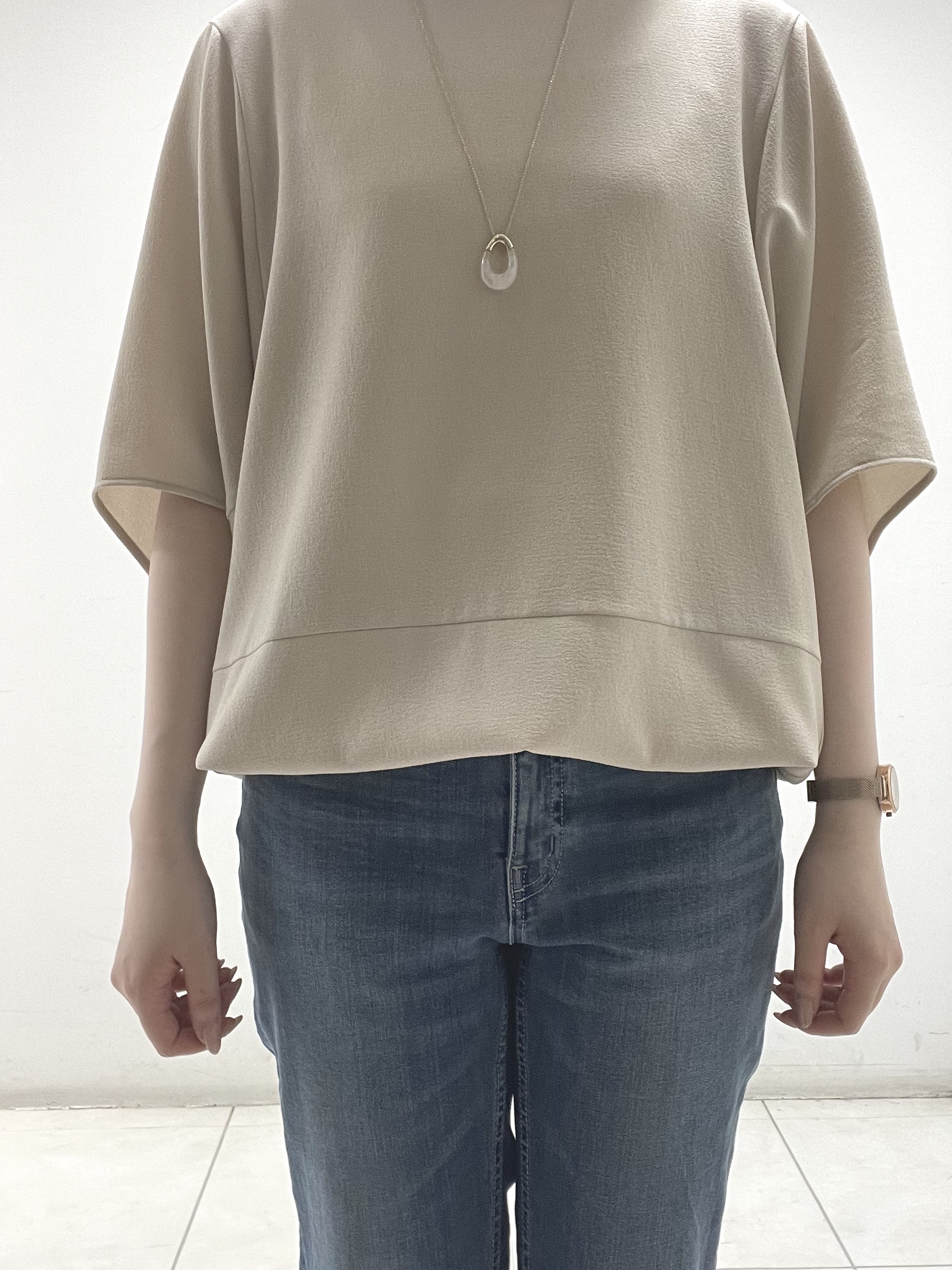 mさんの「INDIVI｜【洗える／2WAY／裾ドロスト付き】 ドルマンスリーブチュニックトップス」を使ったコーディネート