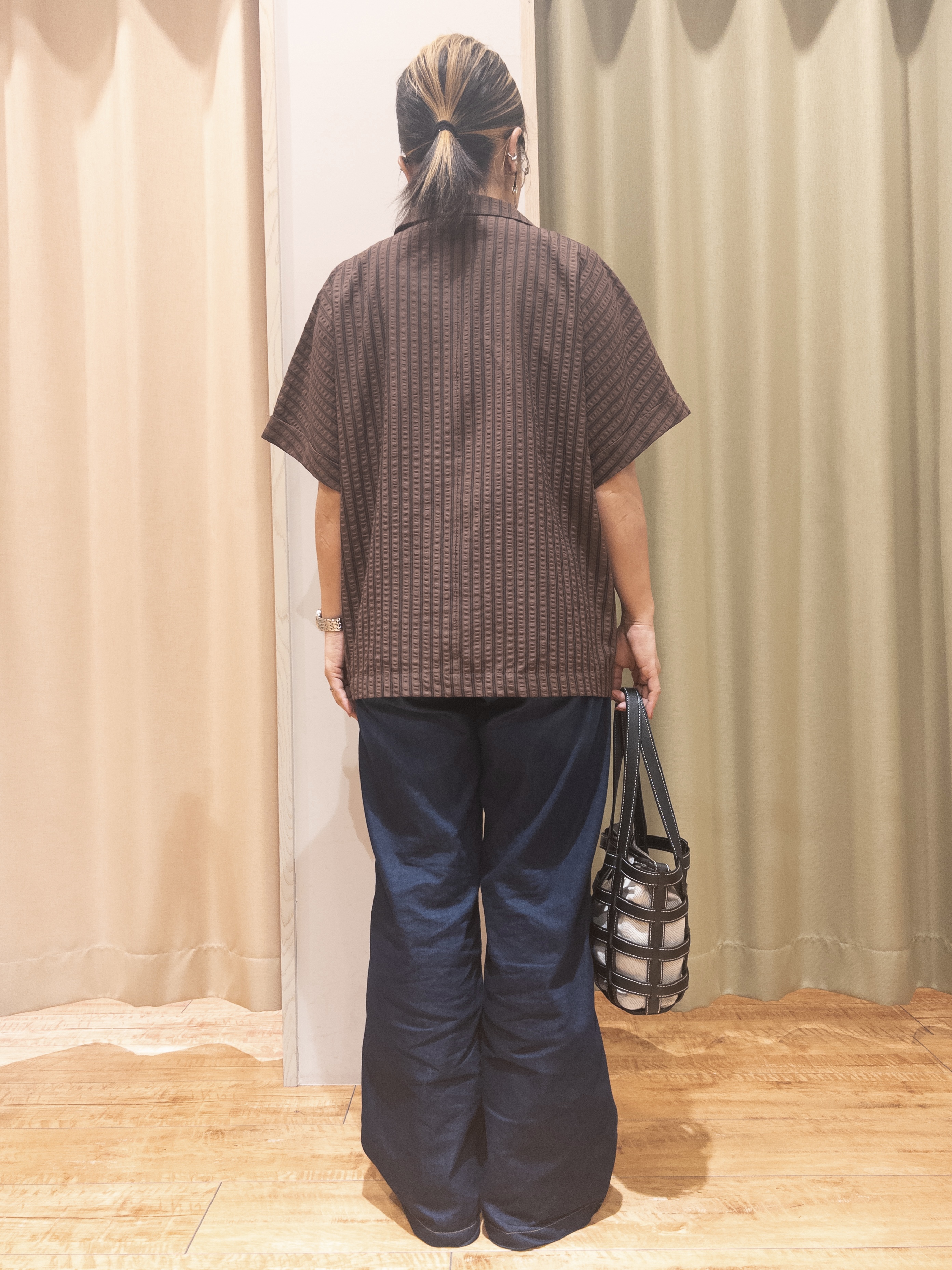 Kawa-sanさんの「SHOO･LA･RUE｜【S-LL/吸水速乾/セットアップ可】羽織るだけで主役になる サッカーストライプシャツジャケット」を使ったコーディネート