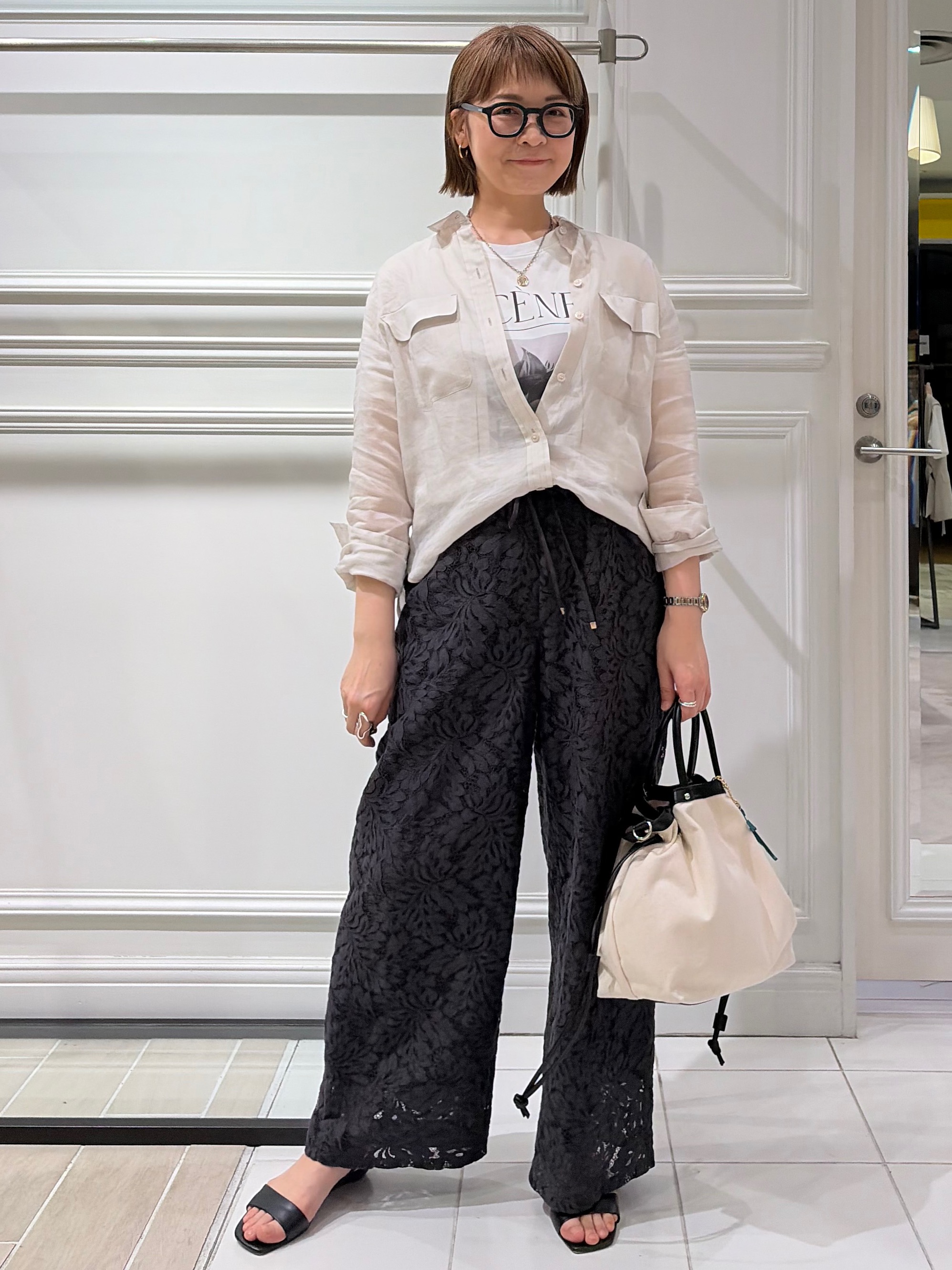 AKKOさんの「UNTITLED｜【接触冷感】ドライタッチシャツ」を使ったコーディネート