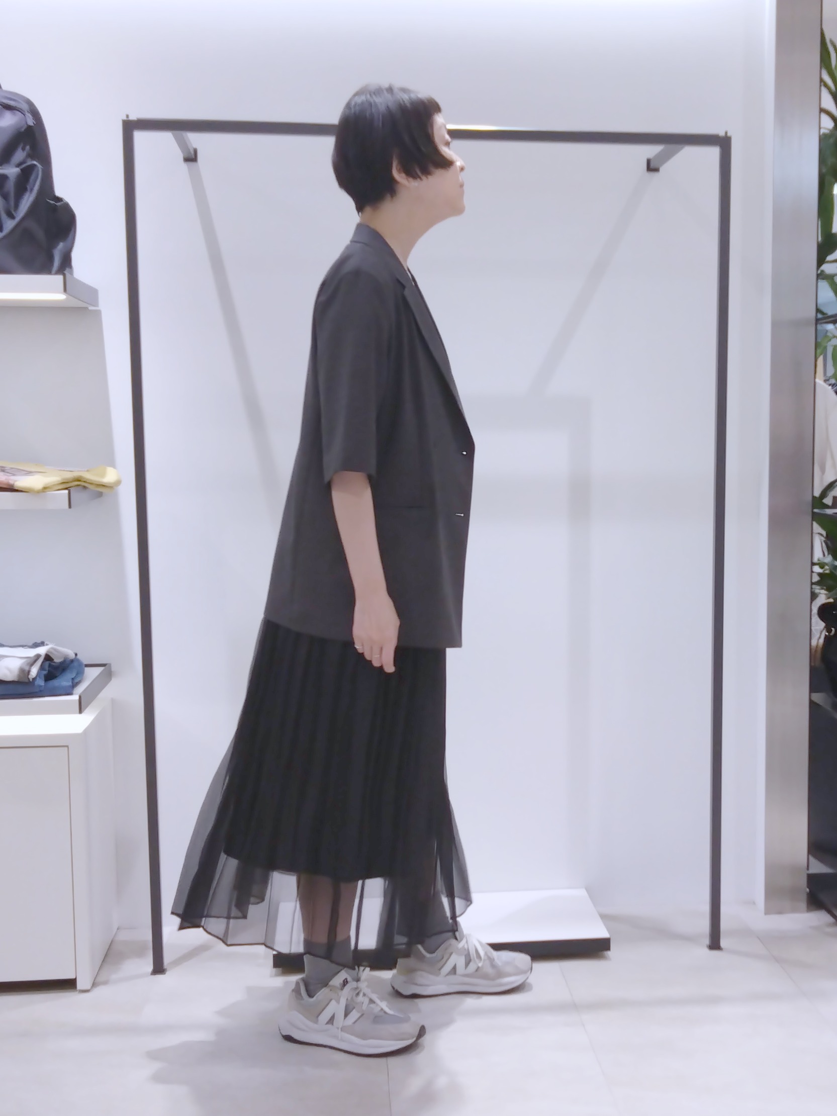 まちこさんの「UNTITLED｜【シワになりにくい/セットアップ可/接触冷感】ハーフスリーブジャケット」を使ったコーディネート