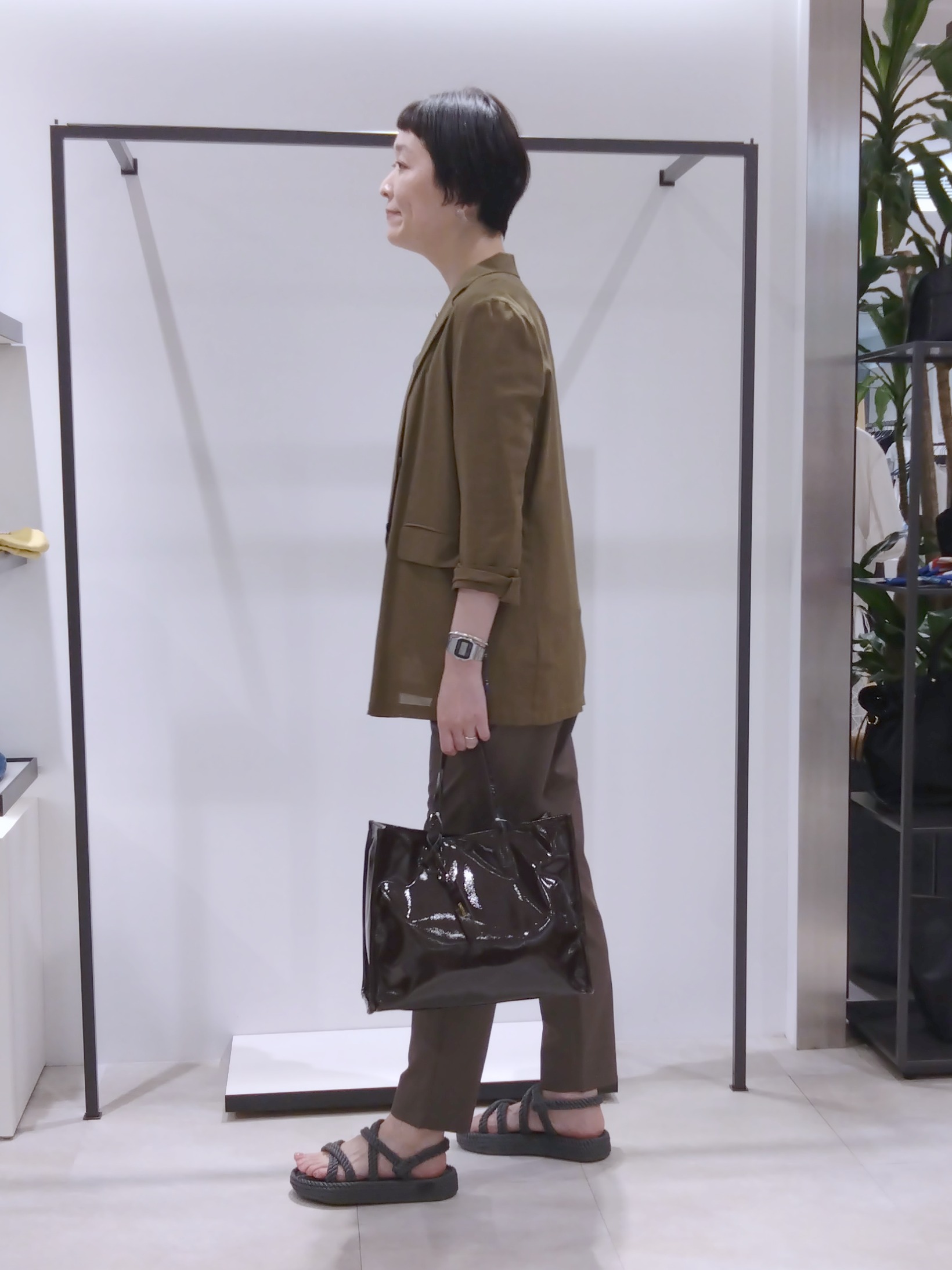 まちこさんの「UNTITLED｜ストライプシャーリングブラウス」を使ったコーディネート