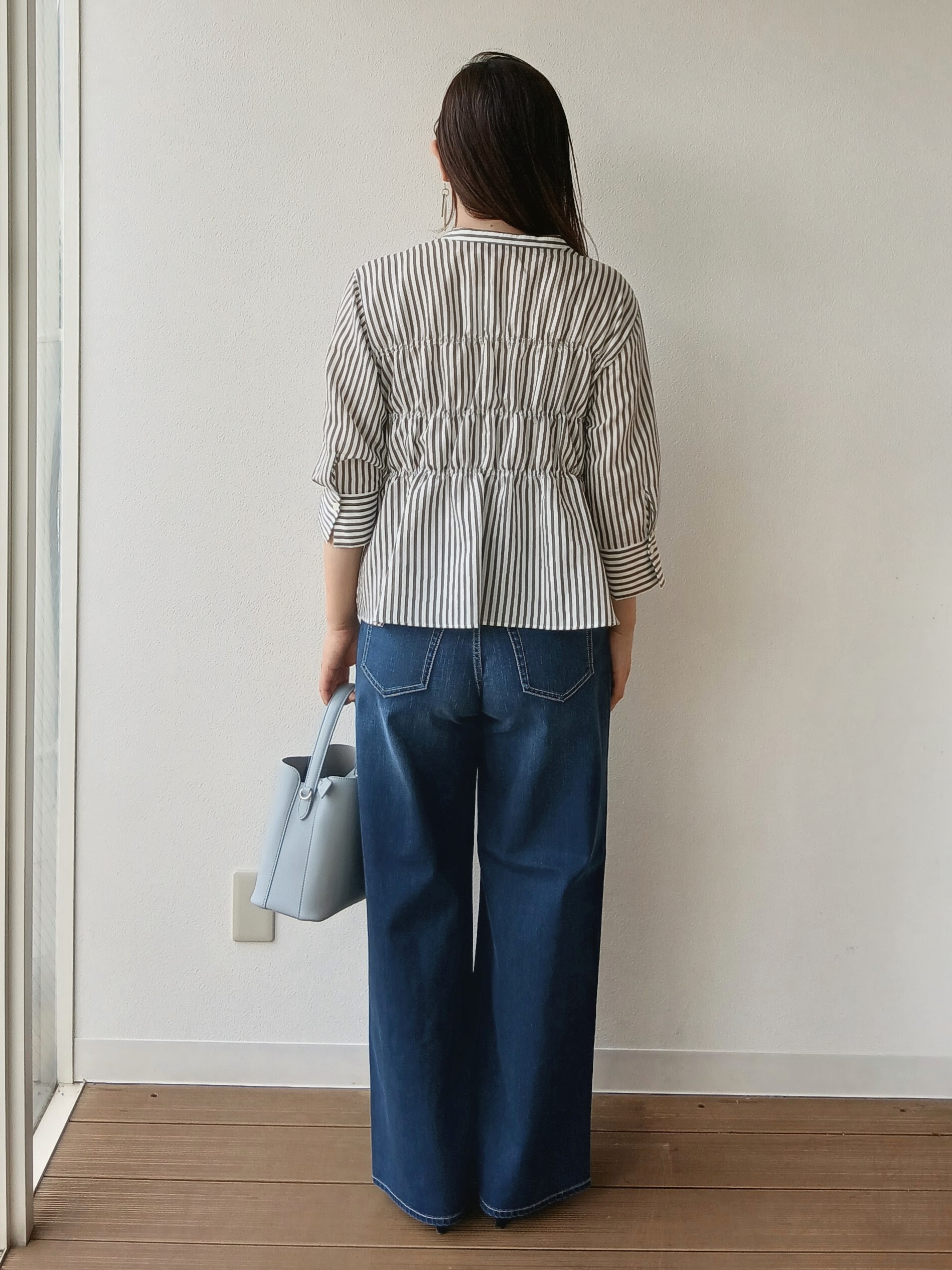 なみきさんの「UNTITLED｜ストライプシャーリングブラウス」を使ったコーディネート