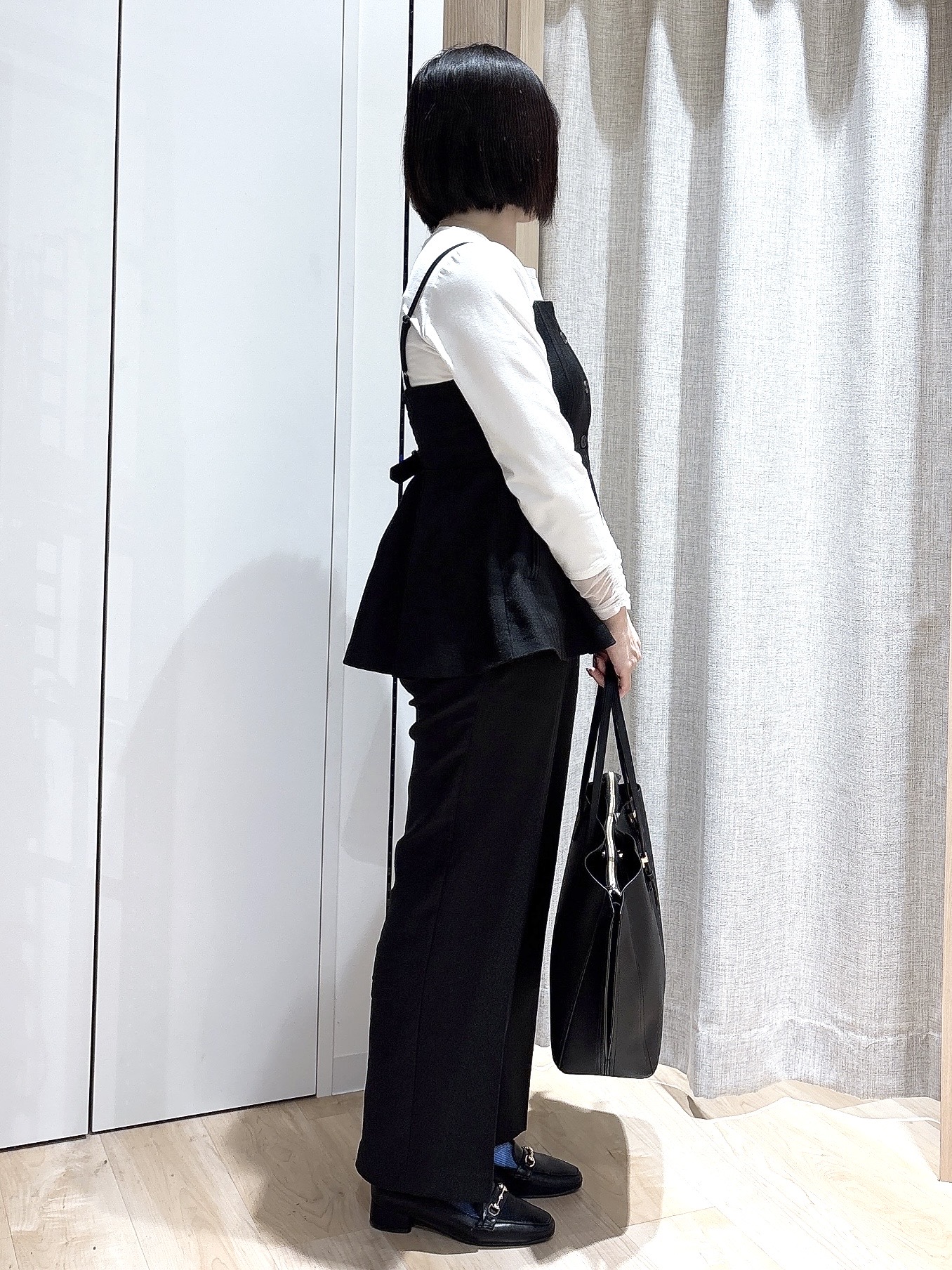 まぁさんさんの「grove｜【カセット服】リネンライク ペプラムビスチェ」を使ったコーディネート